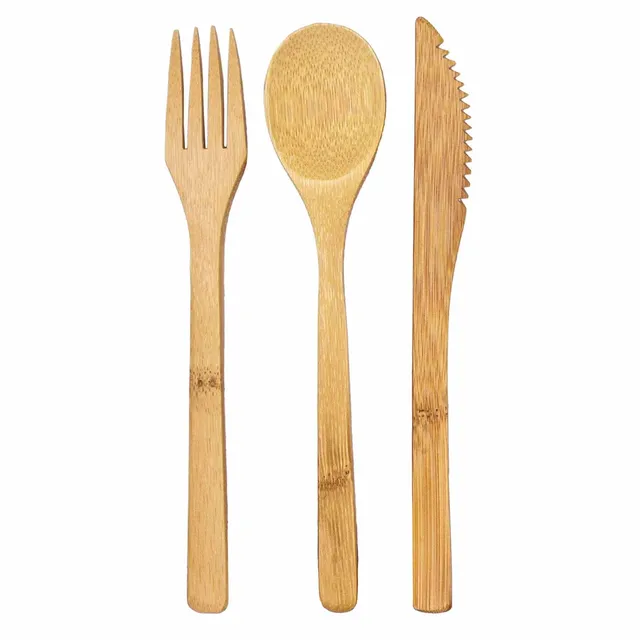 totally-bamboo-3-piece-reusable-bamboo-flatware-set-fork-spoon-knife image 1