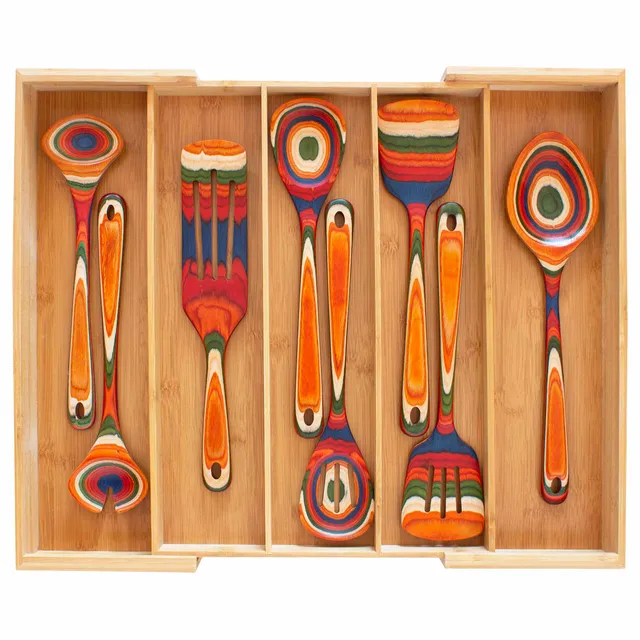 totally-bamboo-expandable-drawer-organizer-5-compartments image 1