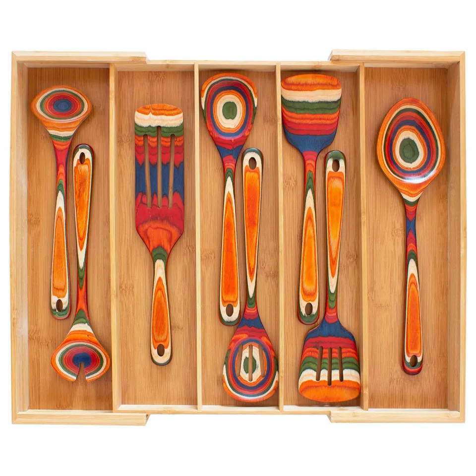 totally-bamboo-expandable-drawer-organizer-5-compartments image 1