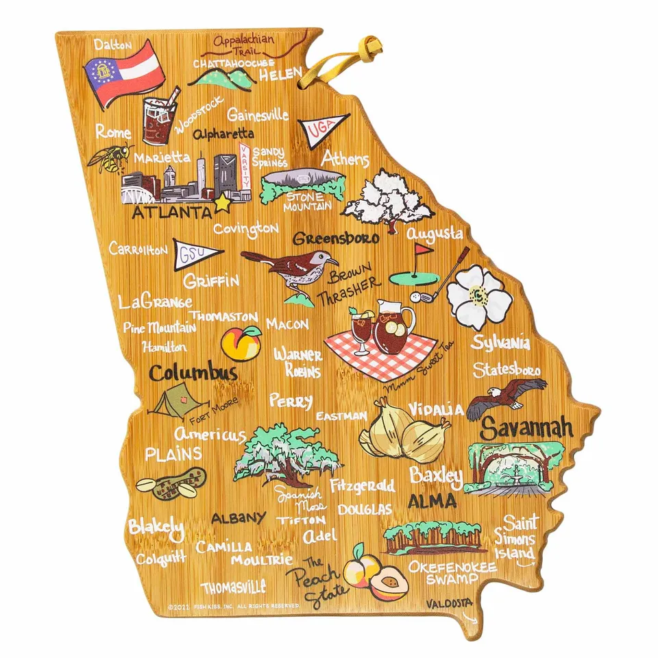totally-bamboo-georgia-cutting-board-with-artwork-by-fish-kiss image 1