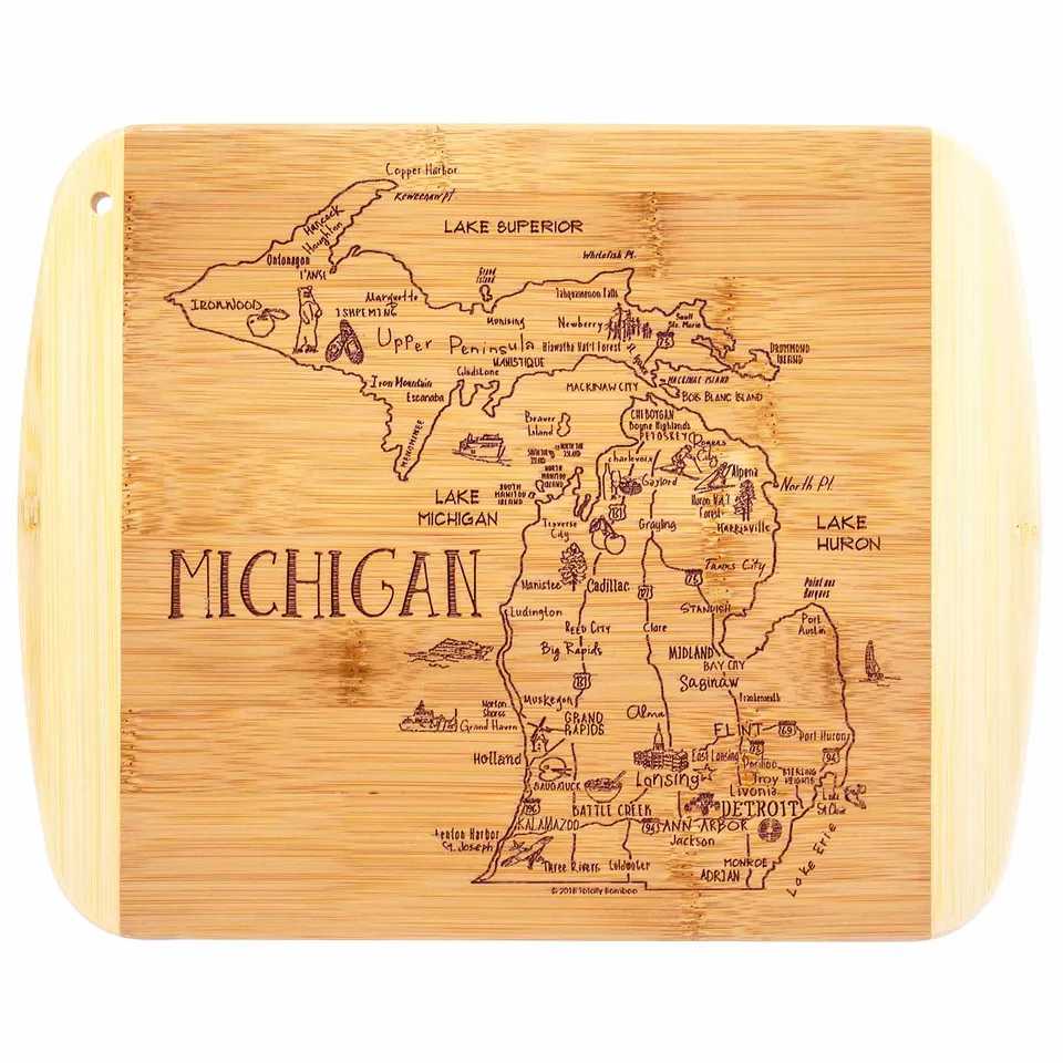 totally-bamboo-a-slice-of-life-michigan-cutting-board-11-x-8-3-4 image 1
