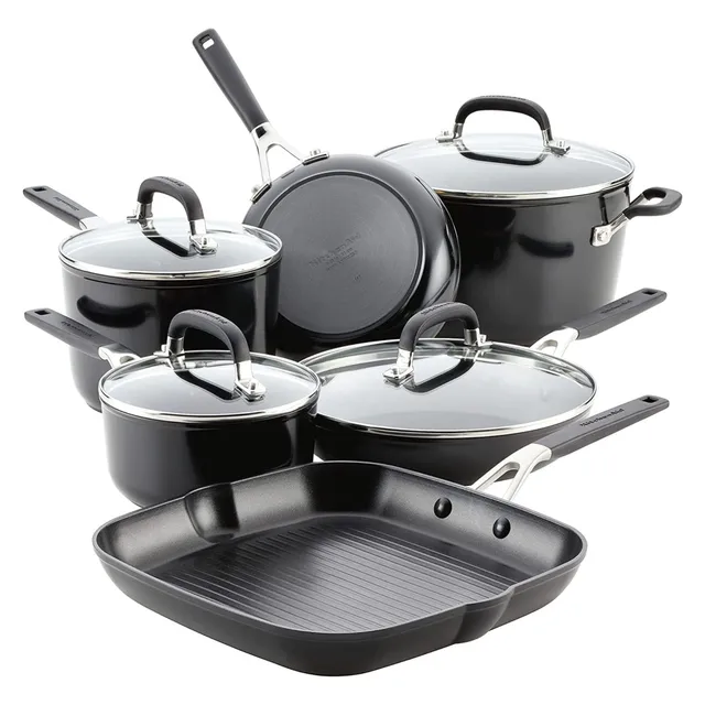kitchenaid-hard-anodized-nonstick-cookware-set-10-piece-onyx-black image 1