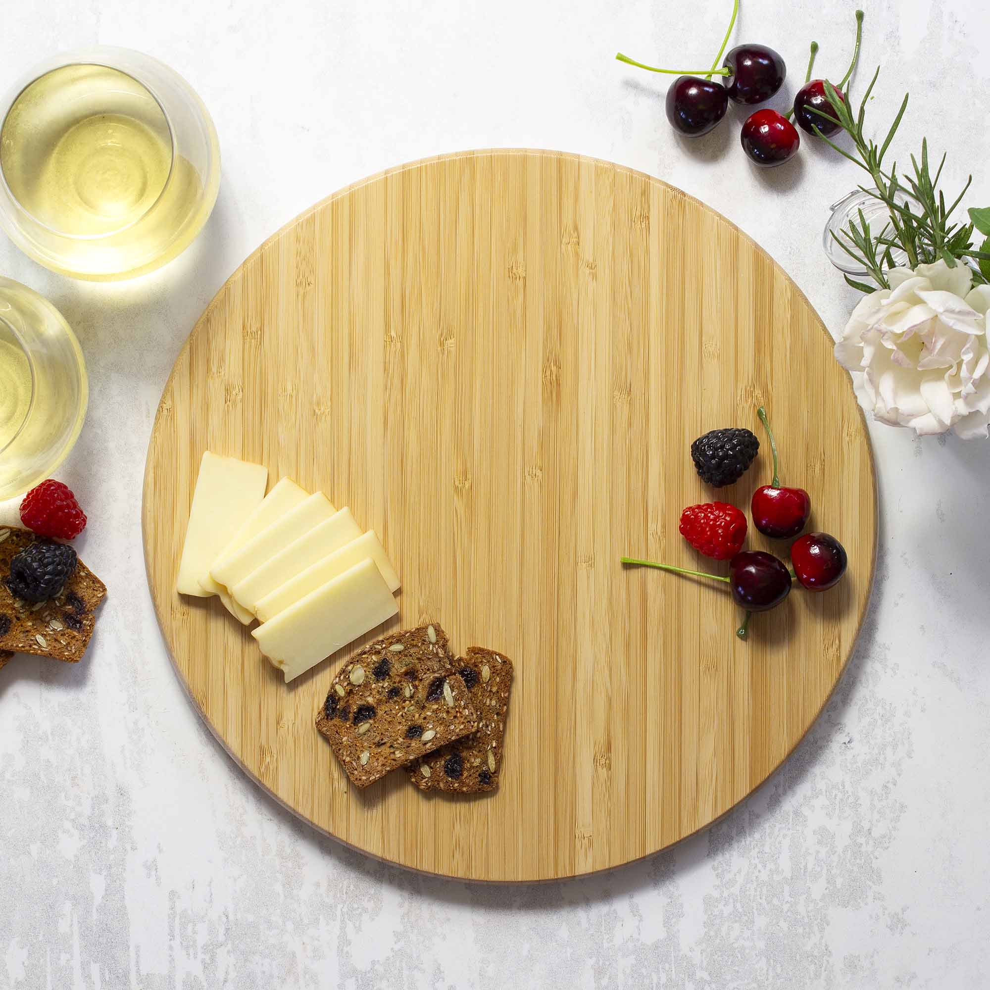 totally-bamboo-round-charcuterie-board-12-inch image 2