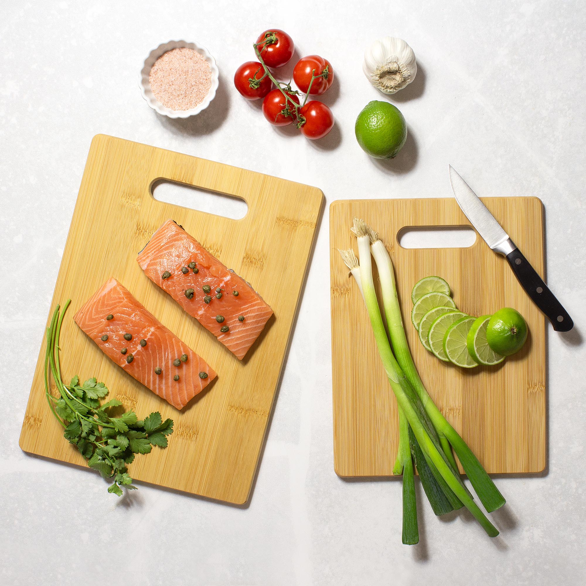 totally-bamboo-2-piece-bamboo-cutting-board-set-customizable-knife-friendly image 2