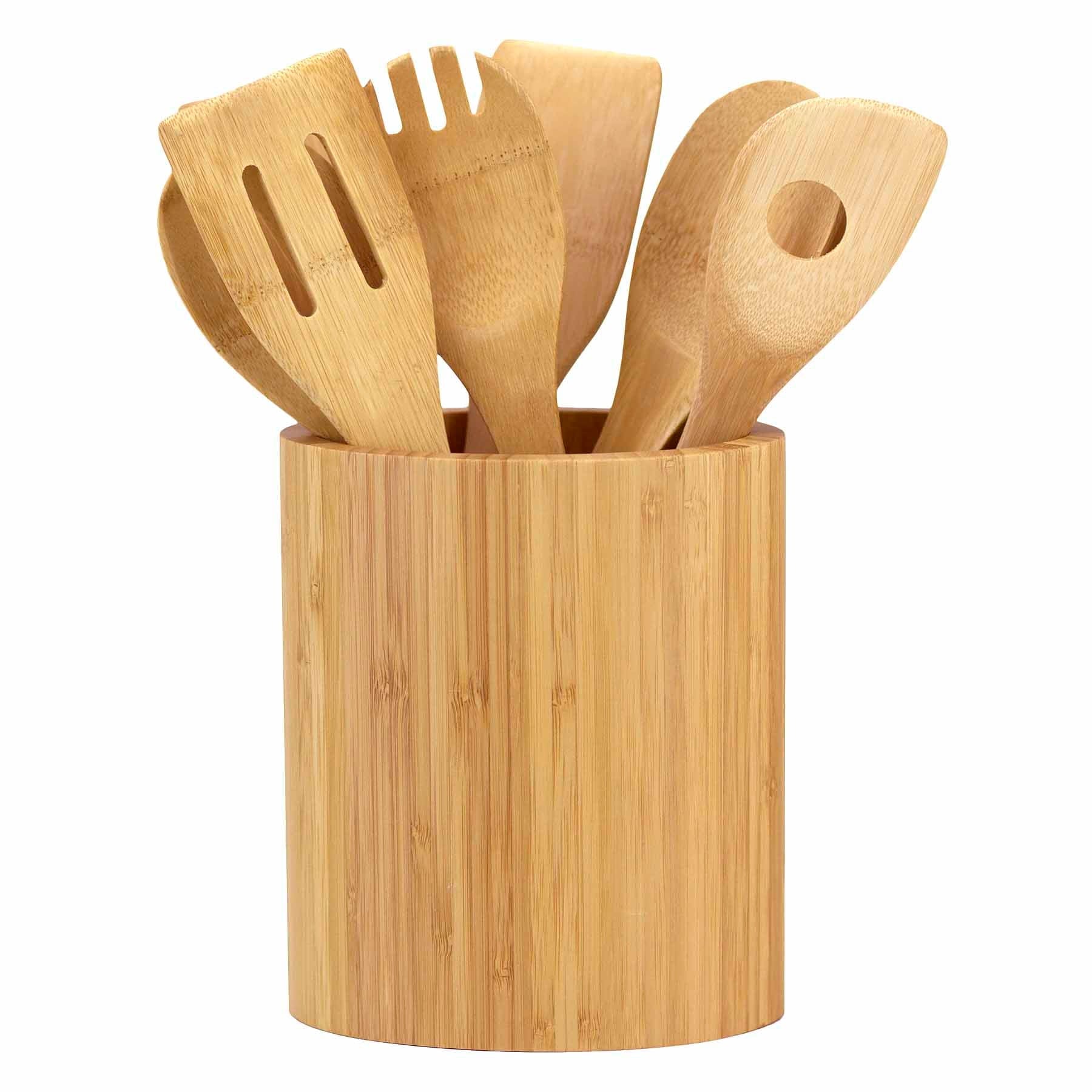 totally-bamboo-oval-shaped-bamboo-kitchen-utensil-holder image 5