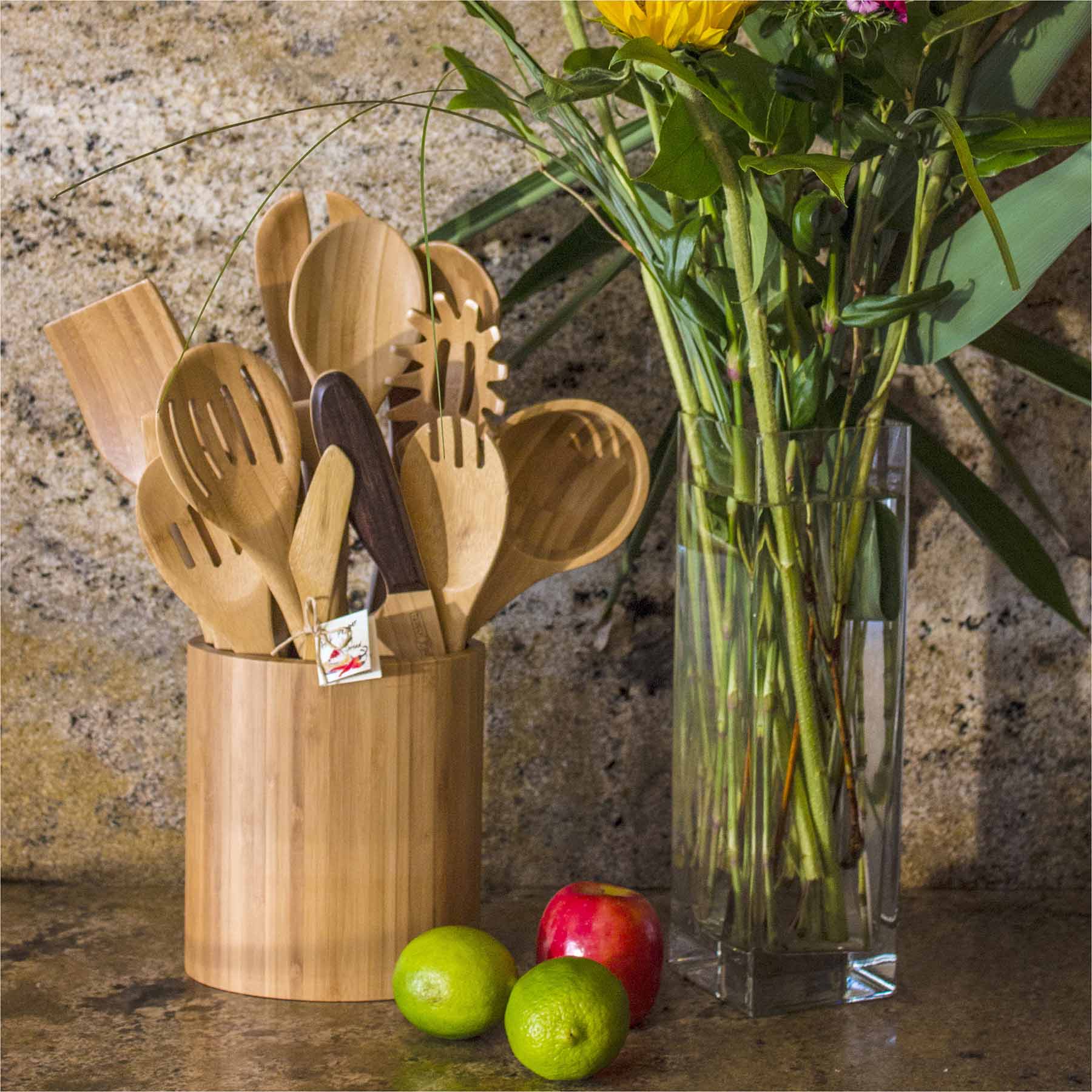 totally-bamboo-oval-shaped-bamboo-kitchen-utensil-holder image 3