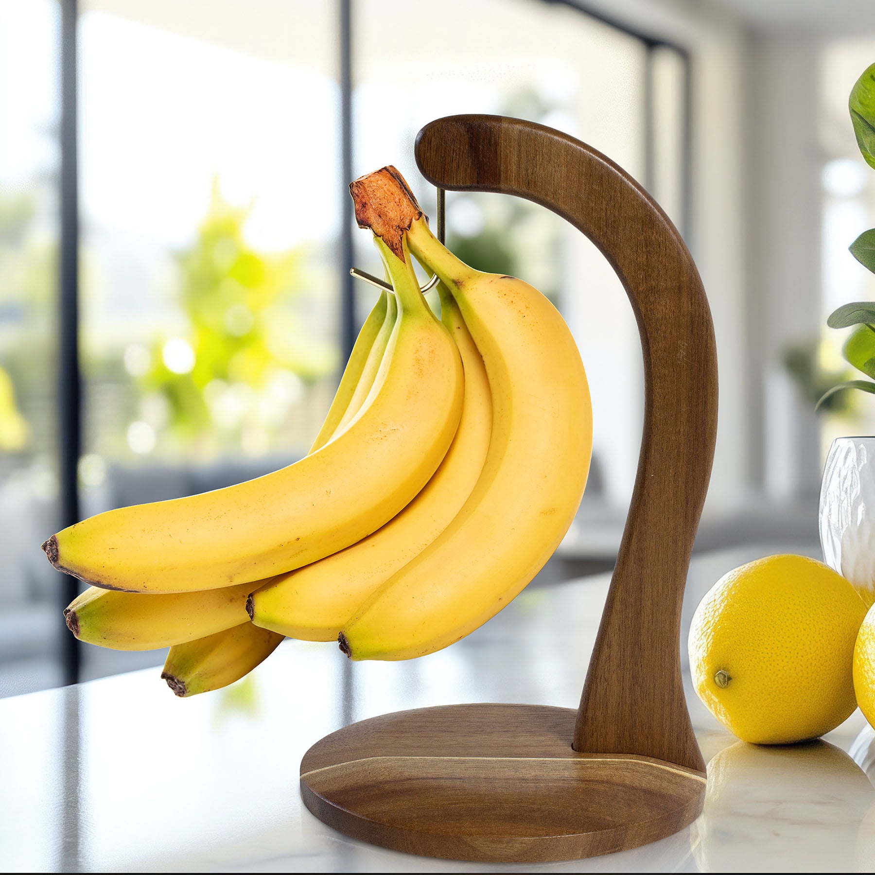 totally-bamboo-rock-branch-acacia-wood-banana-holder image 2
