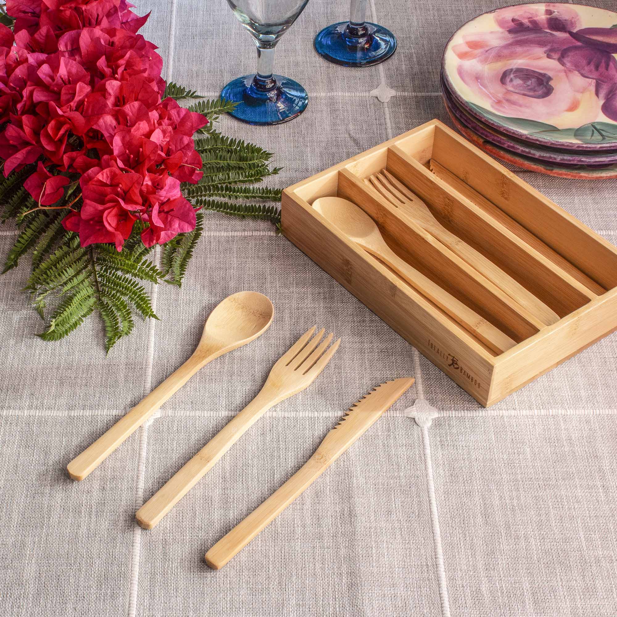 totally-bamboo-12-pc-reusable-bamboo-flatware-set-with-storage-case image 3