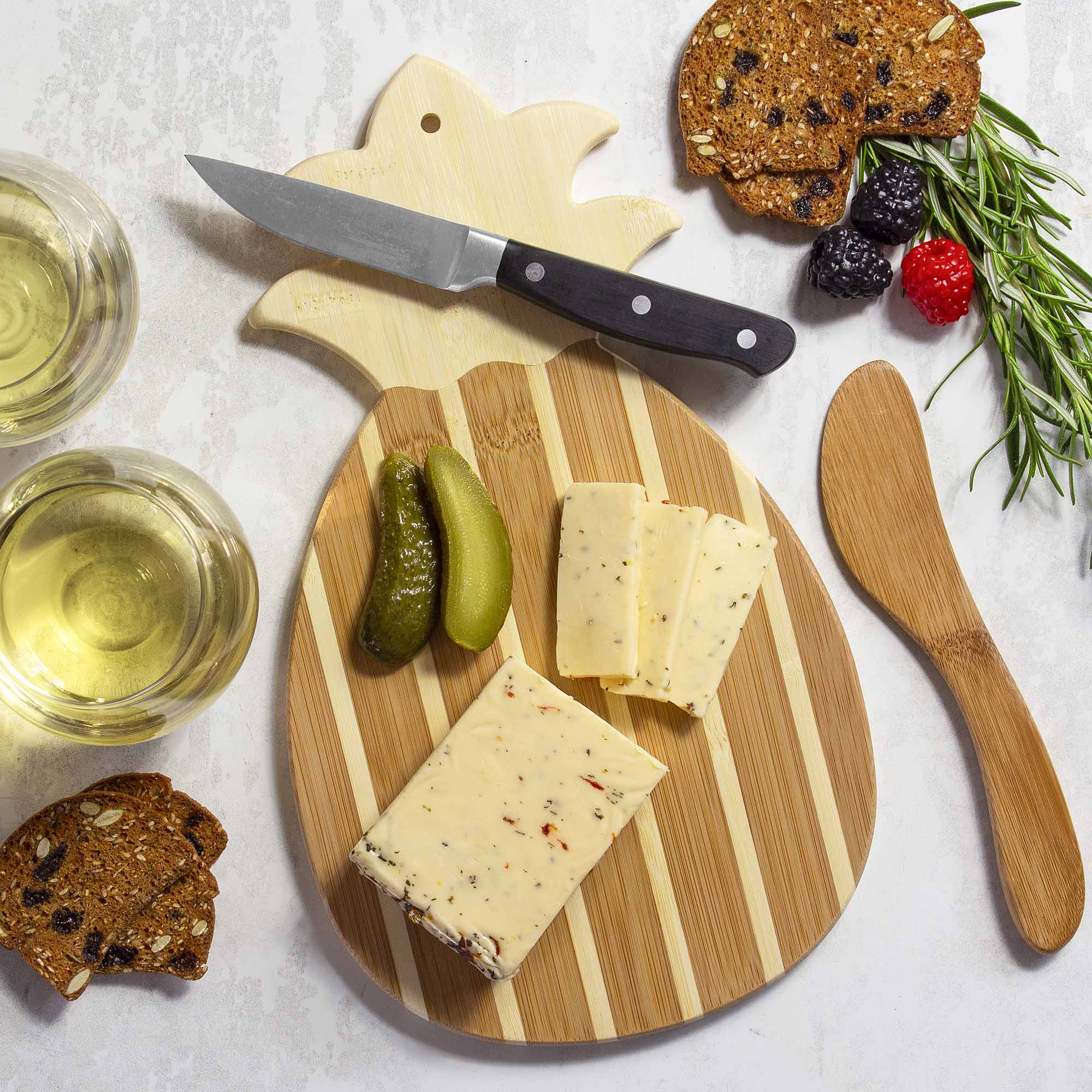 totally-bamboo-pineapple-serving-board-with-spreader-knife-gift-set image 4