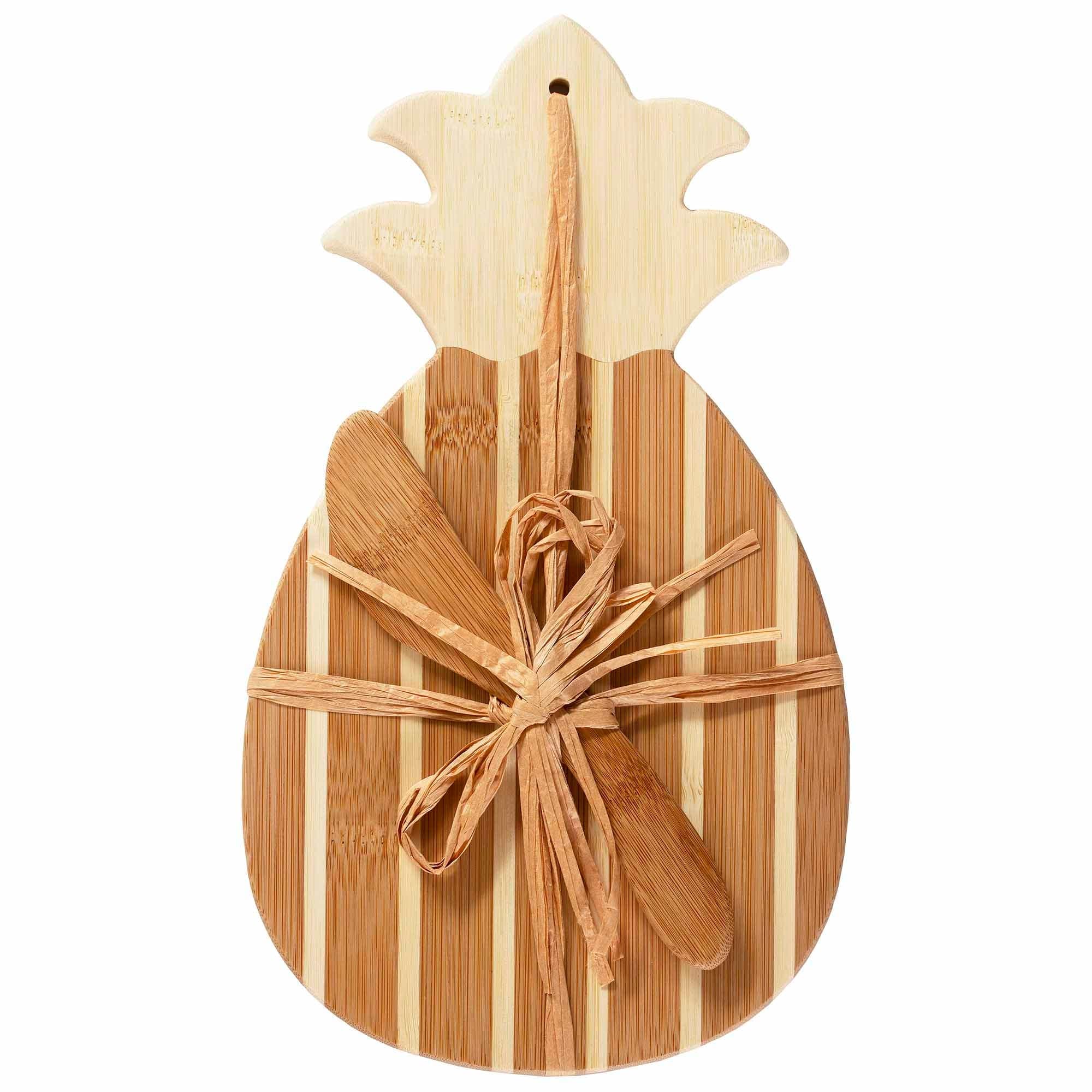 totally-bamboo-pineapple-serving-board-with-spreader-knife-gift-set image 3