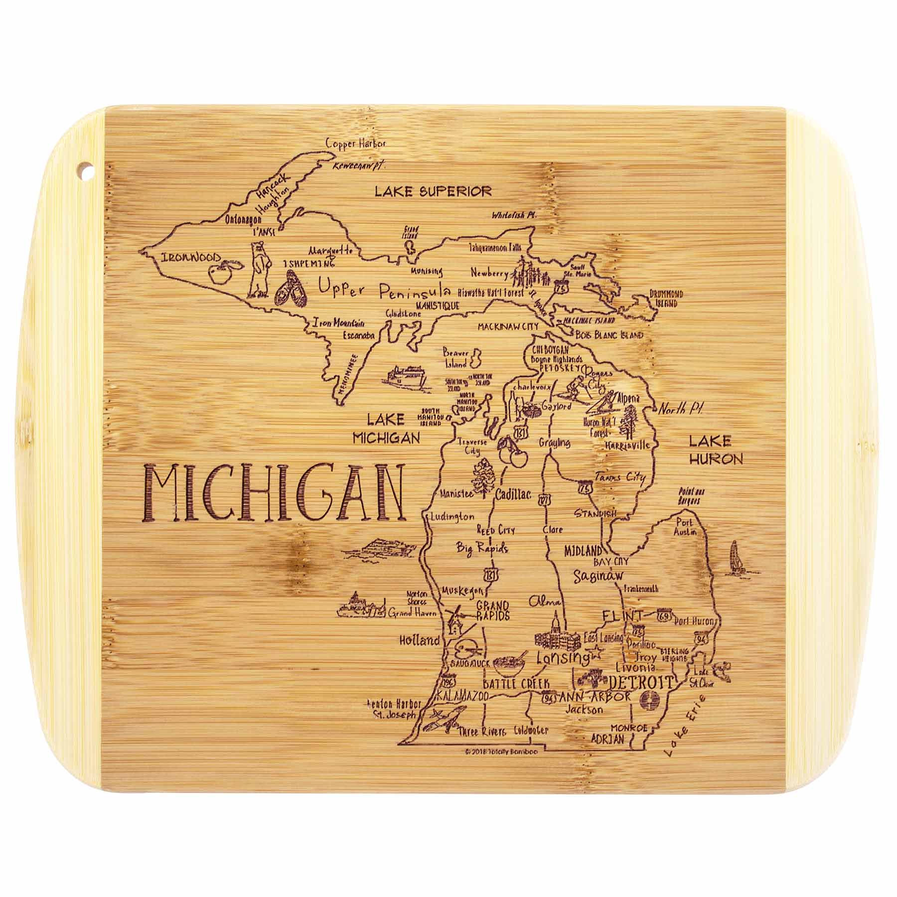 totally-bamboo-a-slice-of-life-michigan-cutting-board-11-x-8-3-4 image 1