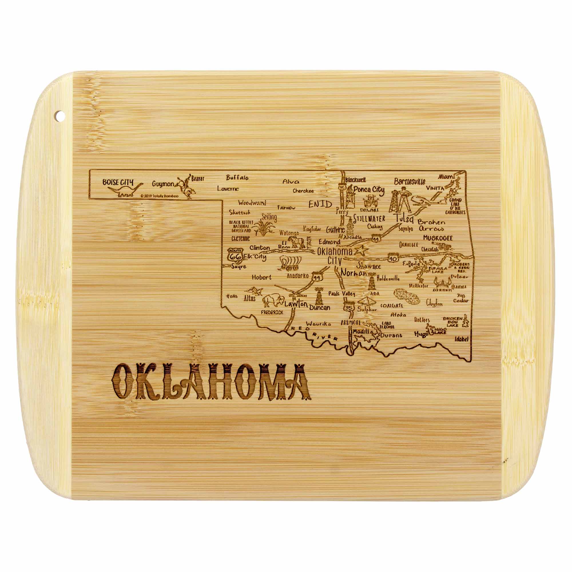 totally-bamboo-a-slice-of-life-oklahoma-cutting-board-personalized-engraved-stat image 1