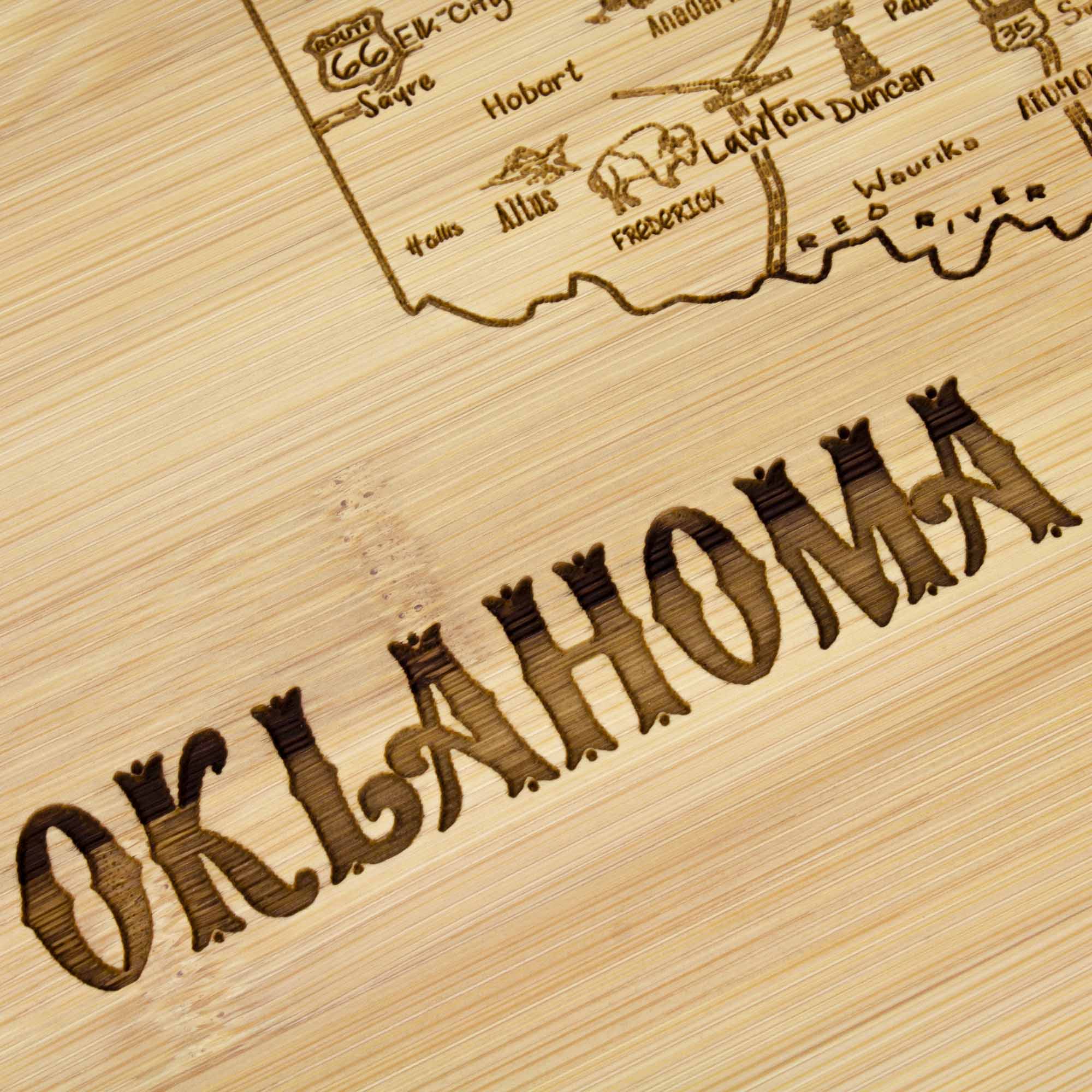 totally-bamboo-a-slice-of-life-oklahoma-cutting-board-personalized-engraved-stat image 2