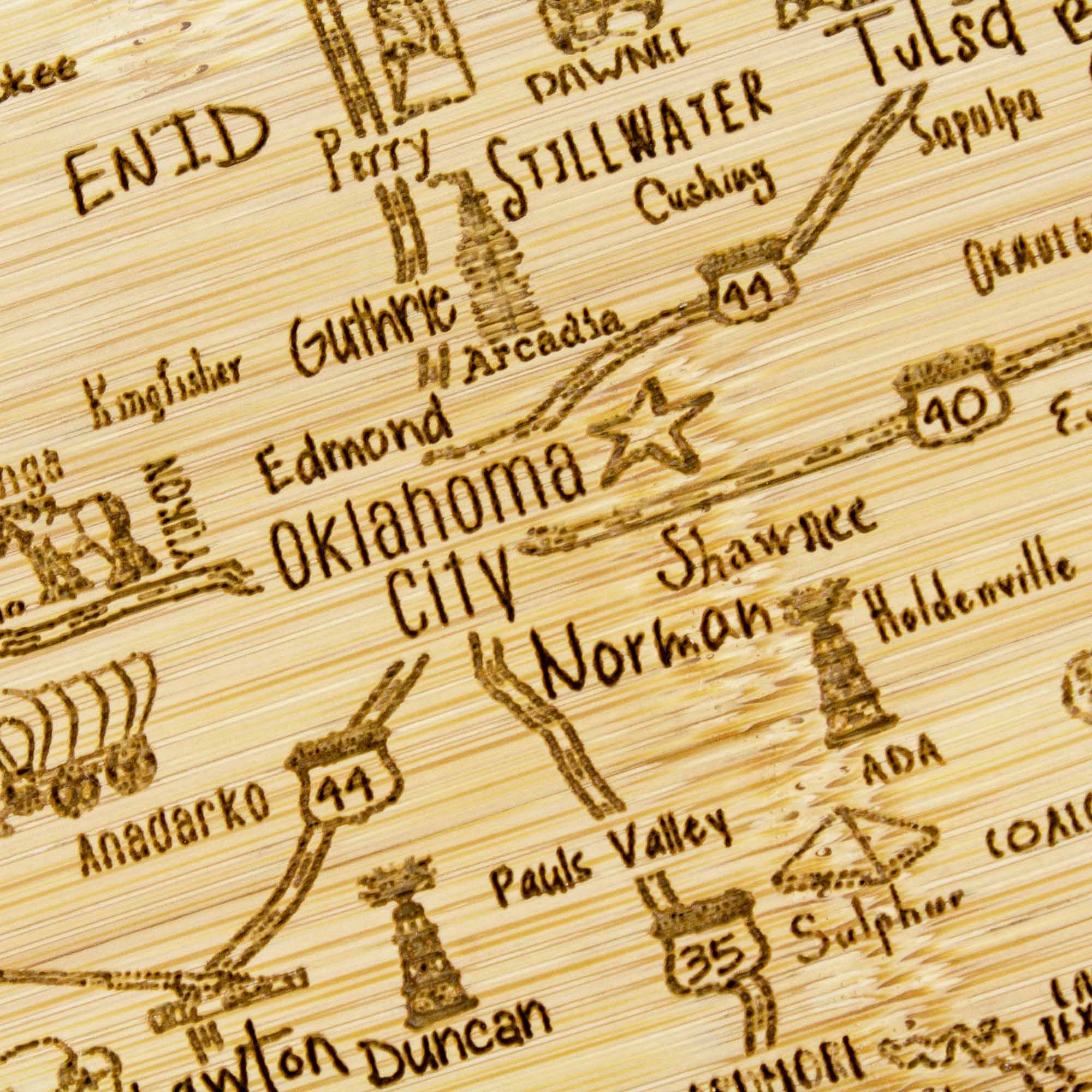 totally-bamboo-a-slice-of-life-oklahoma-cutting-board-personalized-engraved-stat image 3