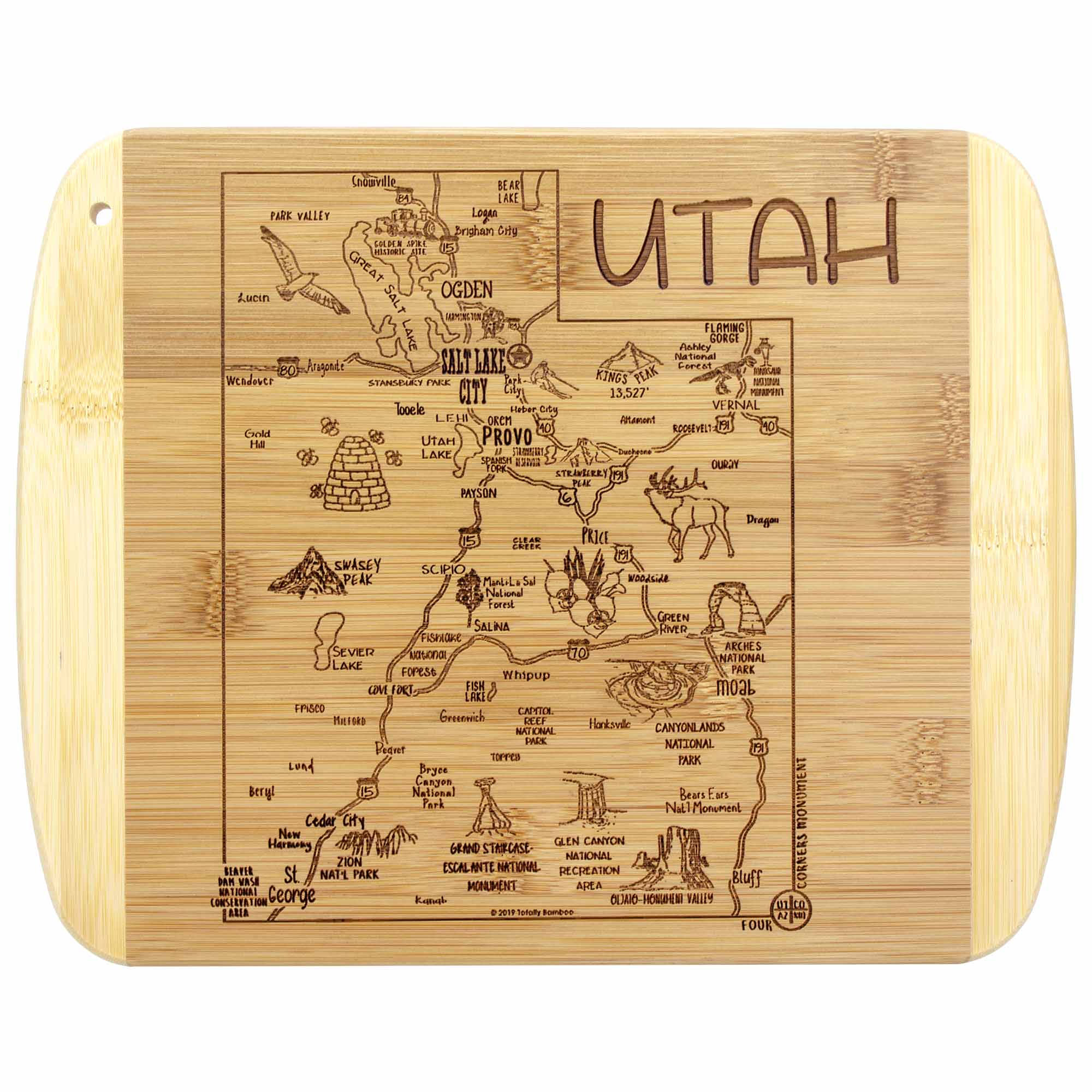 totally-bamboo-a-slice-of-life-utah-cutting-board-laser-engraved-cities-landmark image 1