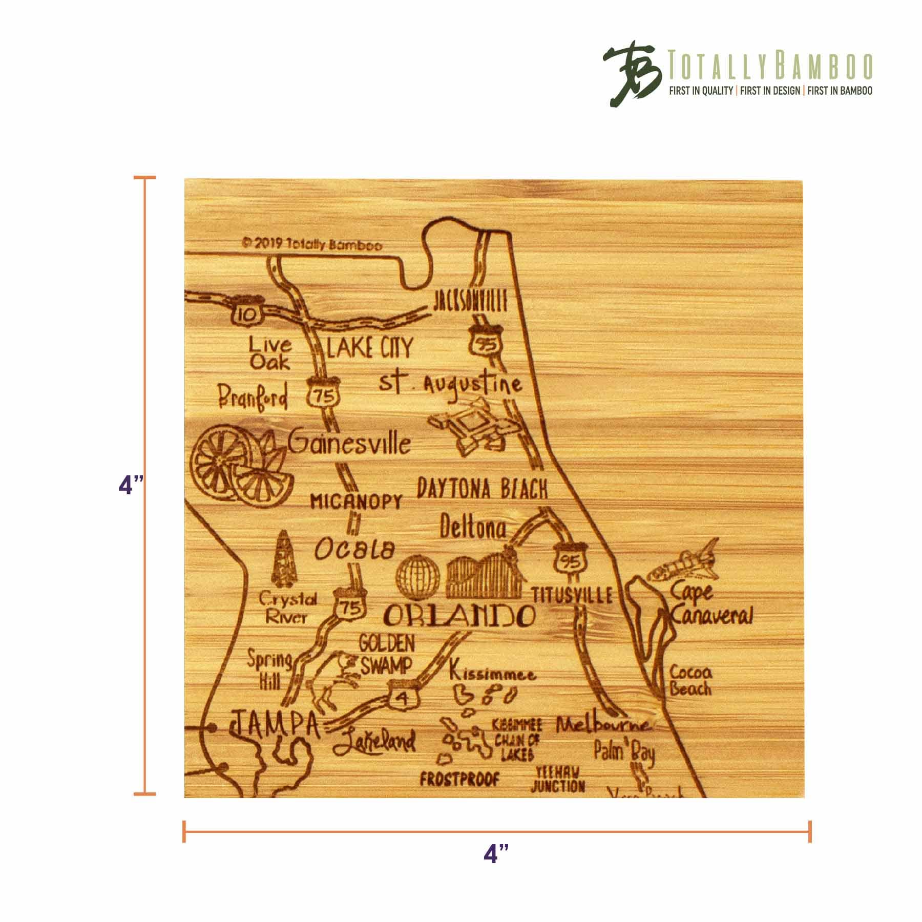 totally-bamboo-4-piece-florida-puzzle-coaster-set-with-case image 7