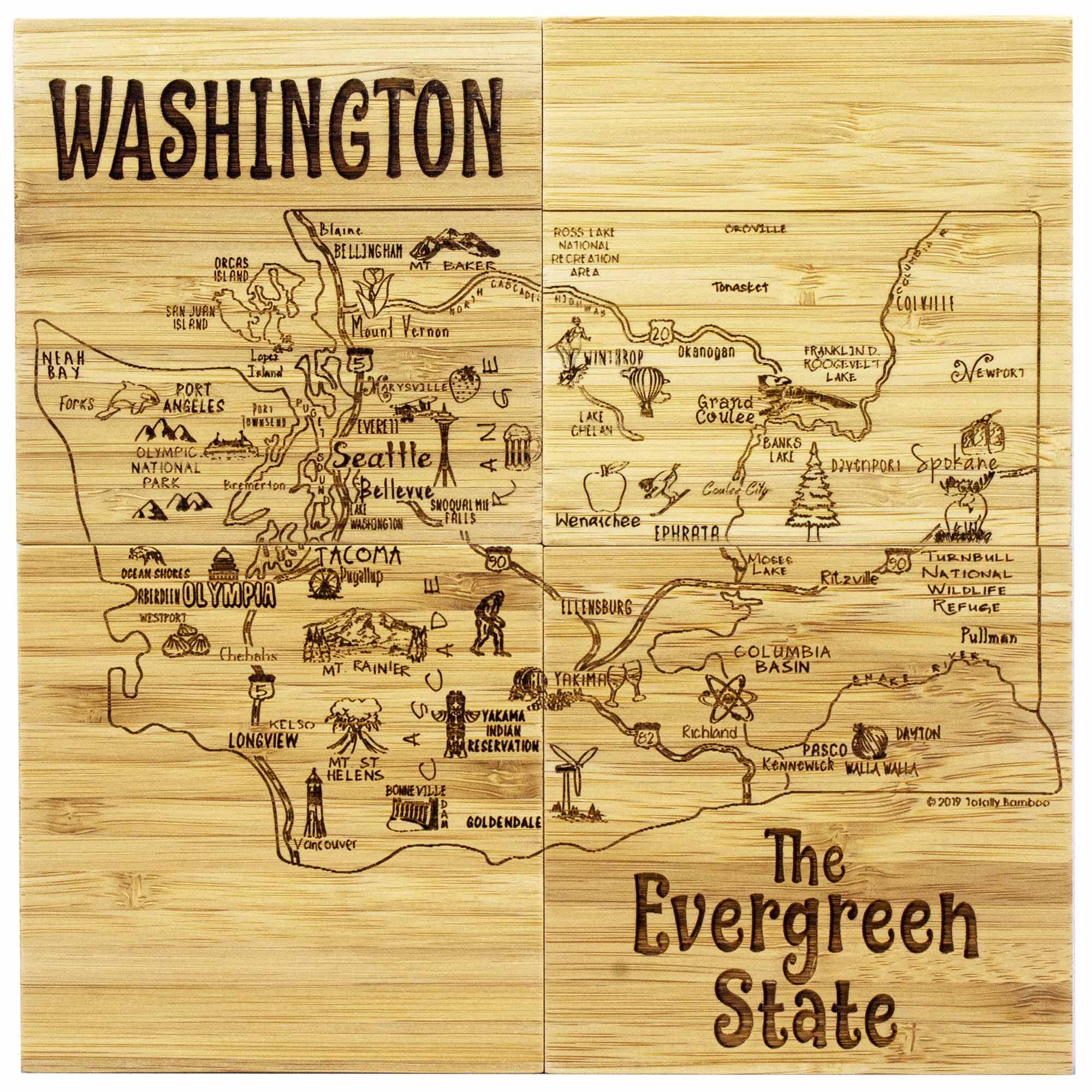 totally-bamboo-4-piece-washington-puzzle-coaster-set-with-case image 2