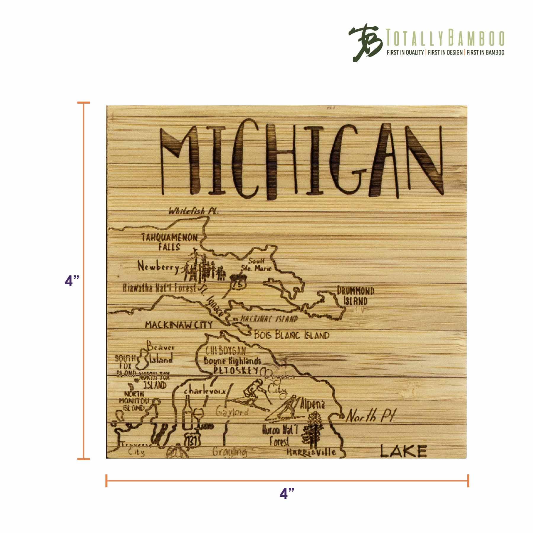 totally-bamboo-michigan-4-piece-puzzle-coaster-set-with-storage-case image 7