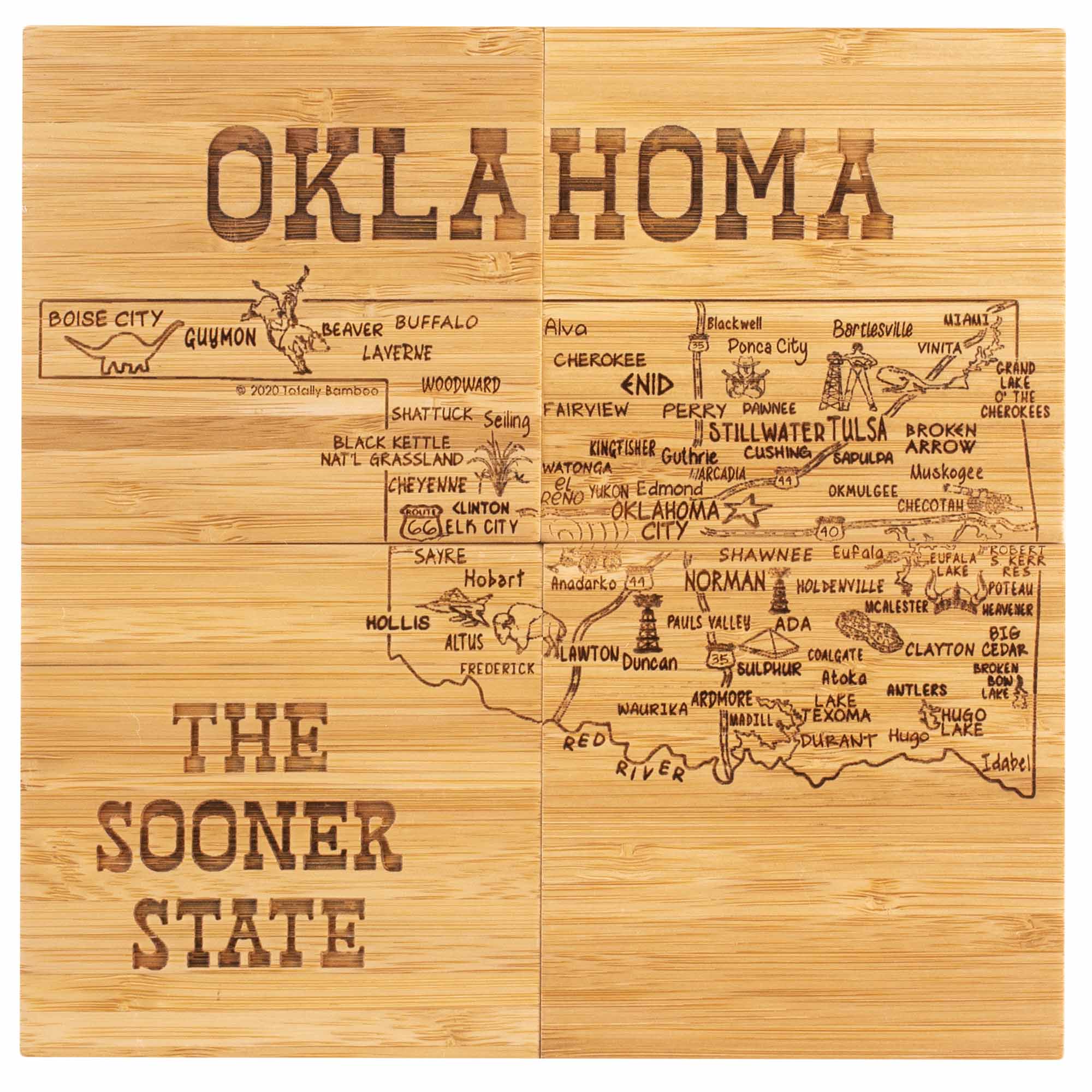 totally-bamboo-4-piece-oklahoma-puzzle-coaster-set-with-case image 2
