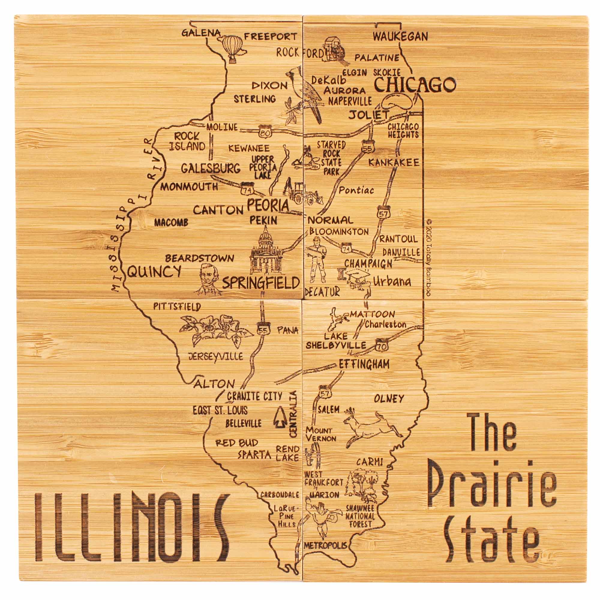 totally-bamboo-4-piece-illinois-puzzle-coaster-set-with-case image 2