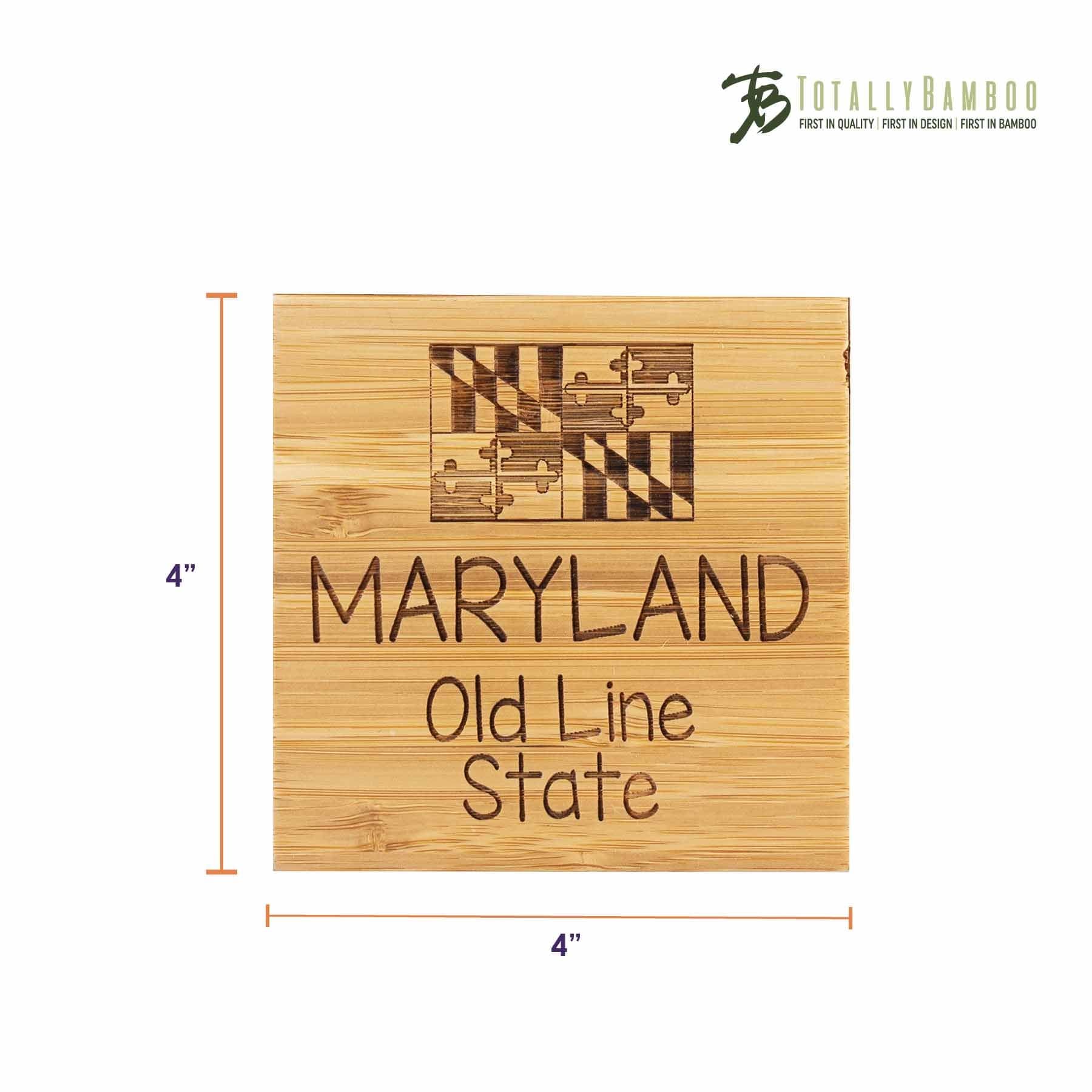 totally-bamboo-4-piece-maryland-puzzle-coaster-set-with-case-bamboo-coasters image 6