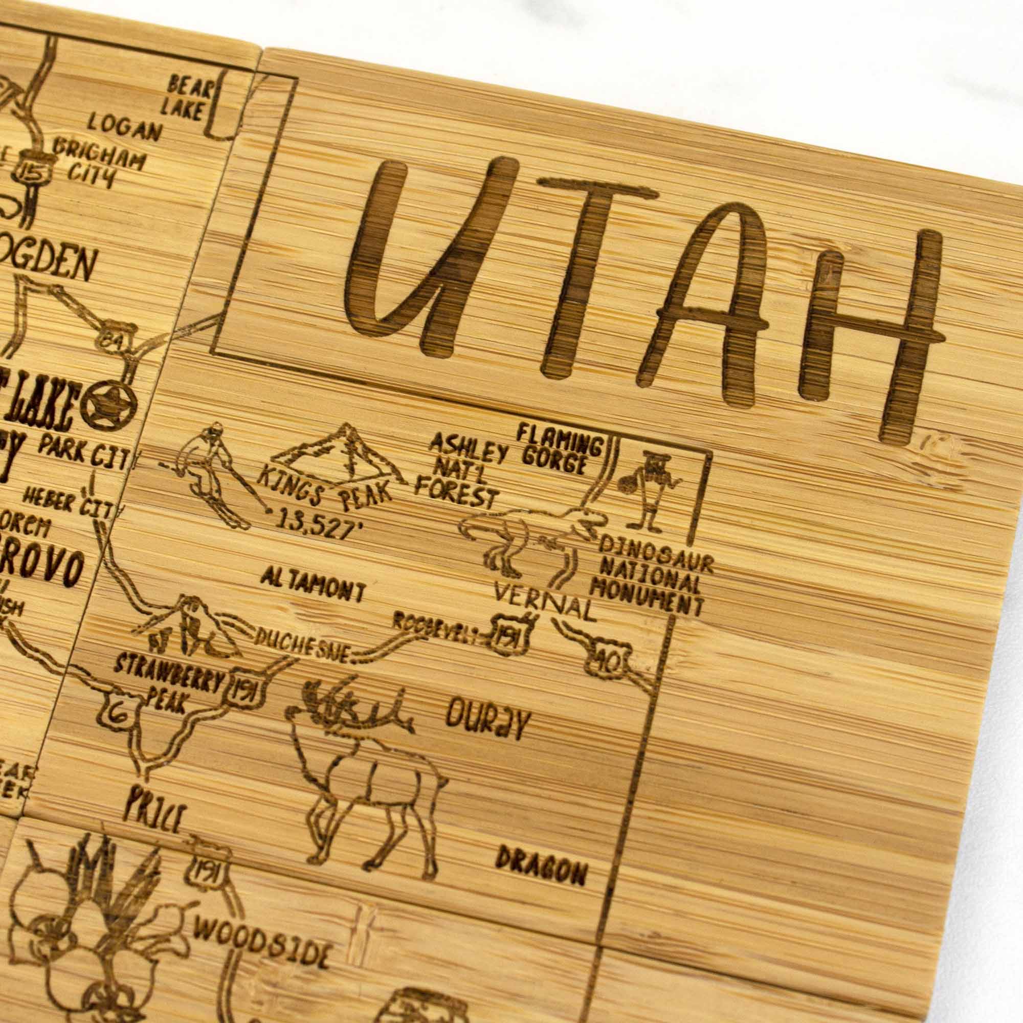 totally-bamboo-4-piece-utah-puzzle-coaster-set-with-case image 4