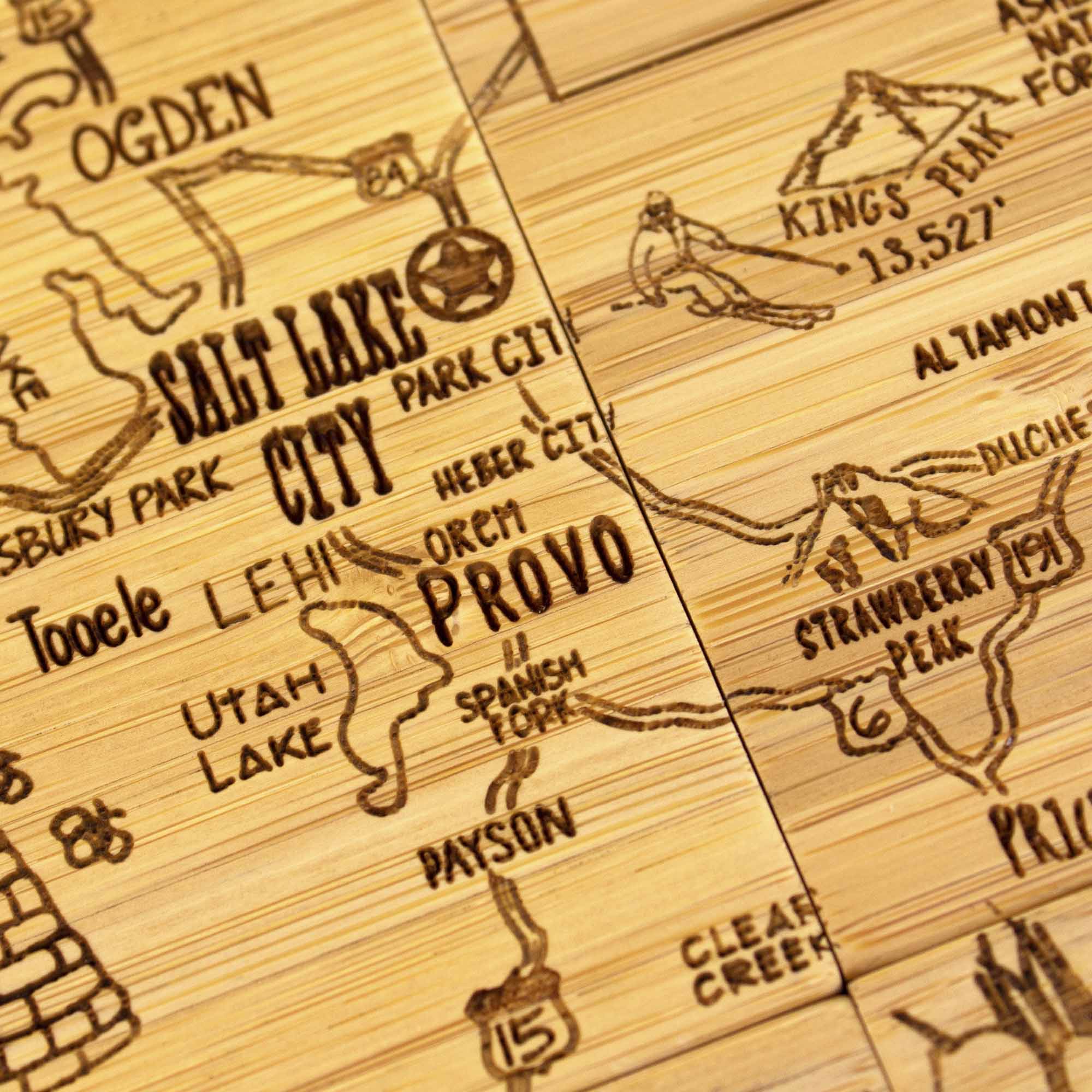totally-bamboo-4-piece-utah-puzzle-coaster-set-with-case image 5