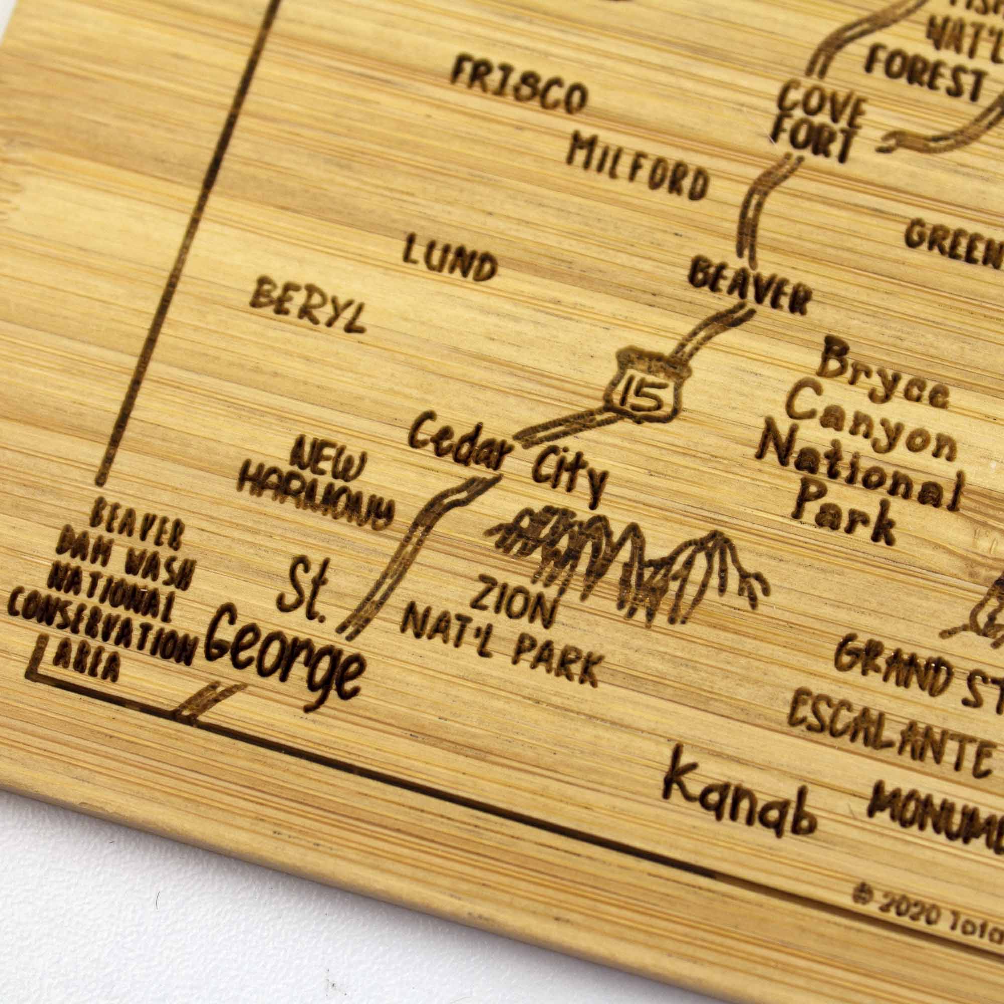totally-bamboo-4-piece-utah-puzzle-coaster-set-with-case image 6