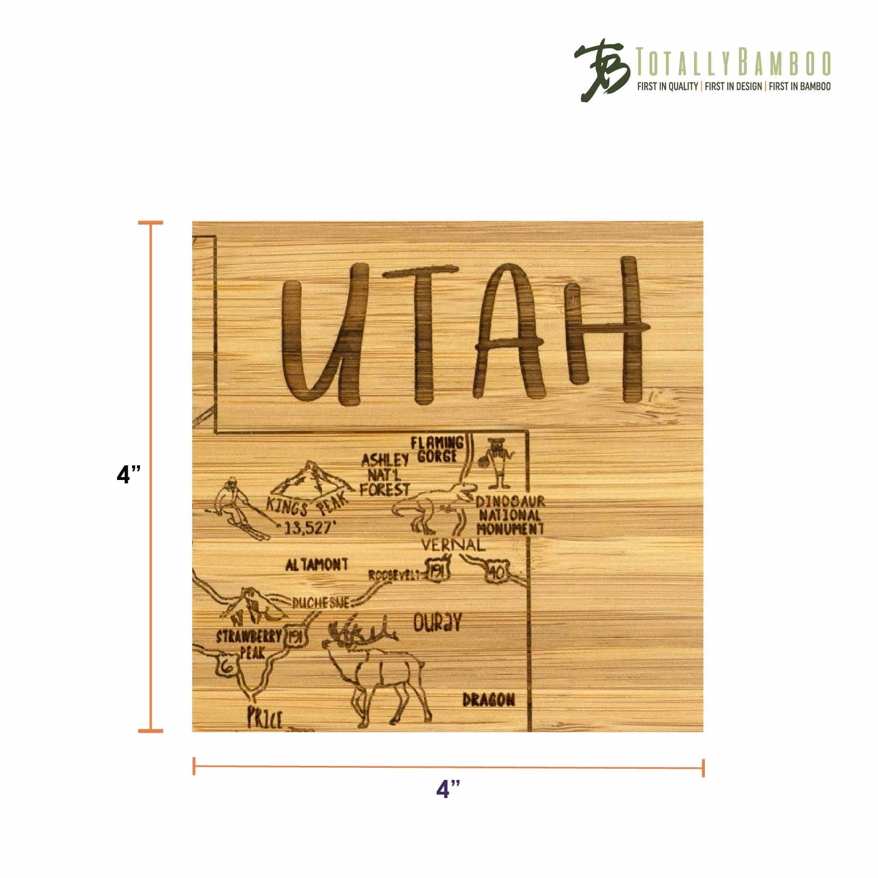 totally-bamboo-4-piece-utah-puzzle-coaster-set-with-case image 7