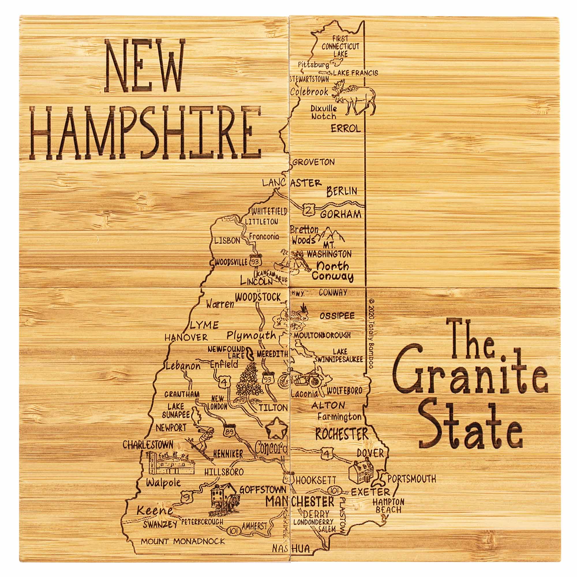 totally-bamboo-4-piece-new-hampshire-puzzle-coaster-set-with-case image 2