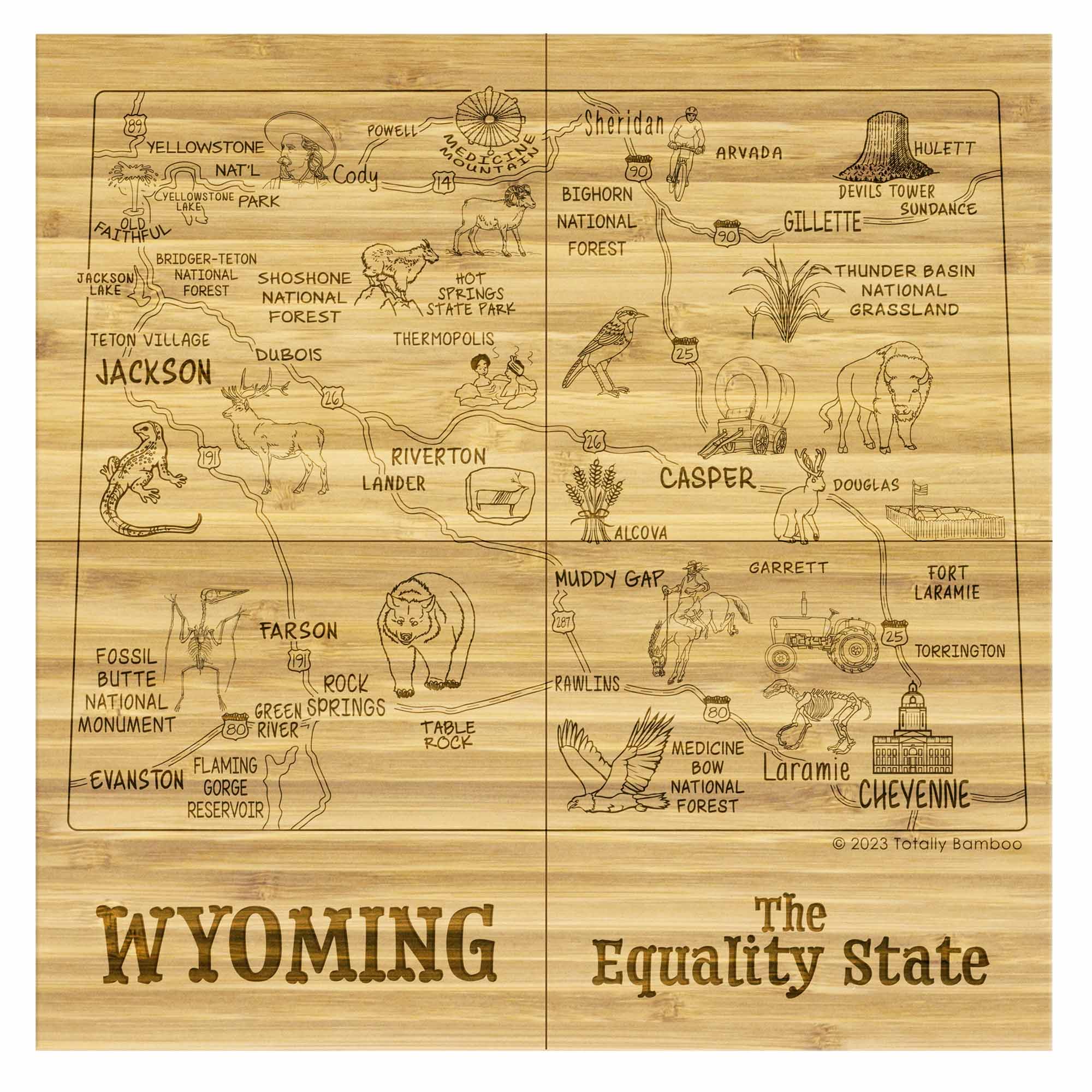 totally-bamboo-4-piece-wyoming-puzzle-coaster-set-with-case image 2