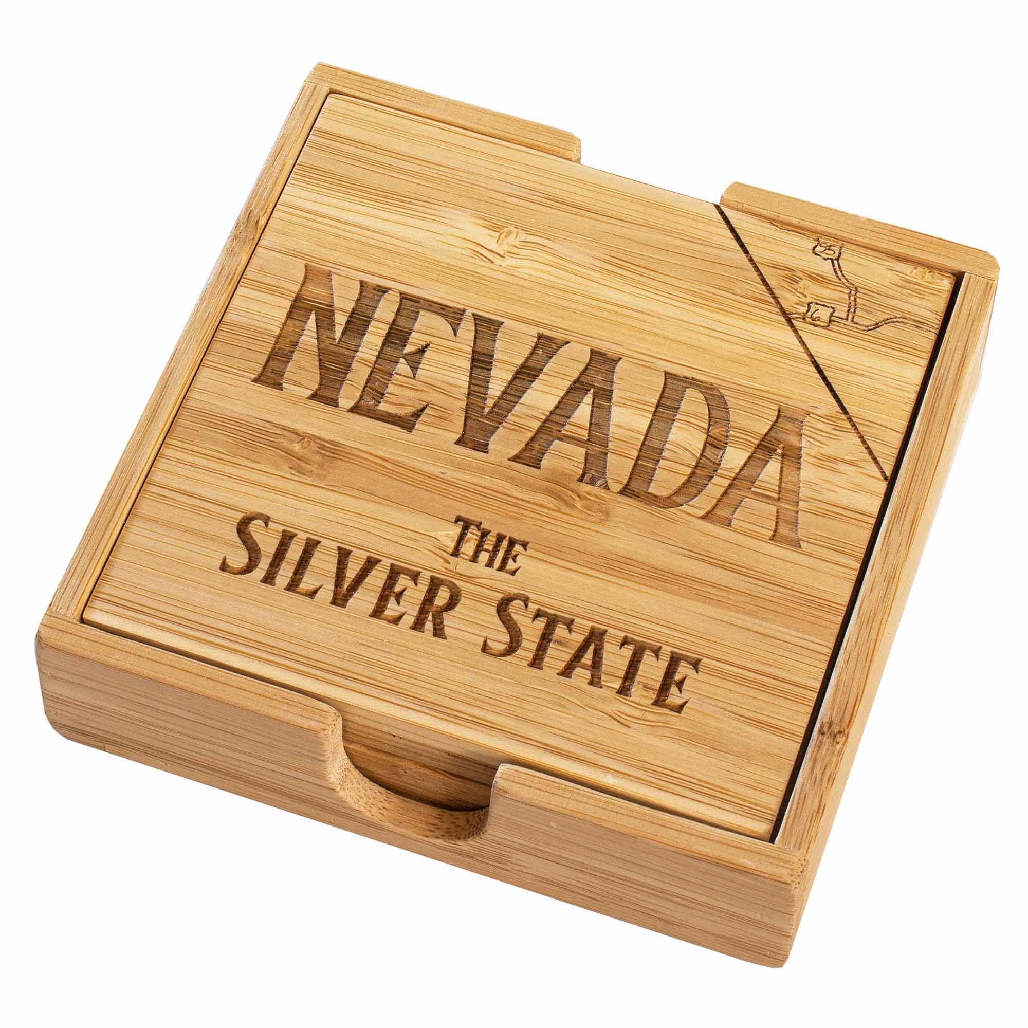totally-bamboo-4-piece-nevada-puzzle-coaster-set-with-bamboo-case-laser-engraved image 4