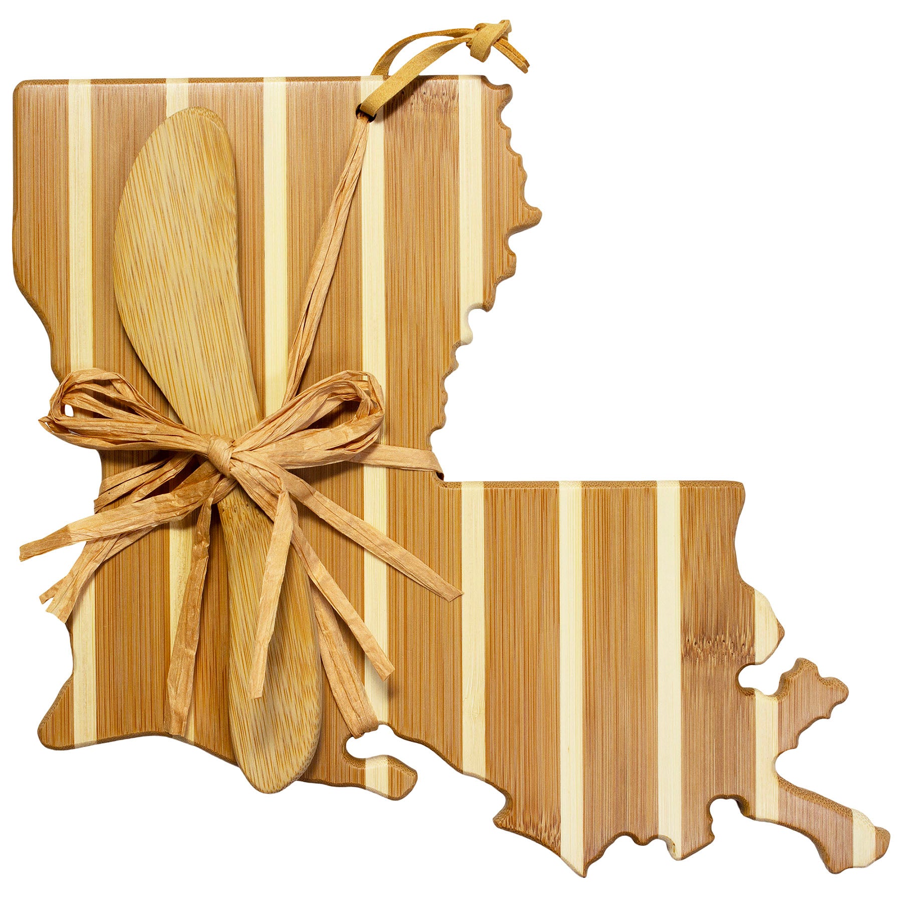totally-bamboo-louisiana-serving-board-with-spreader-knife-gift-set image 3