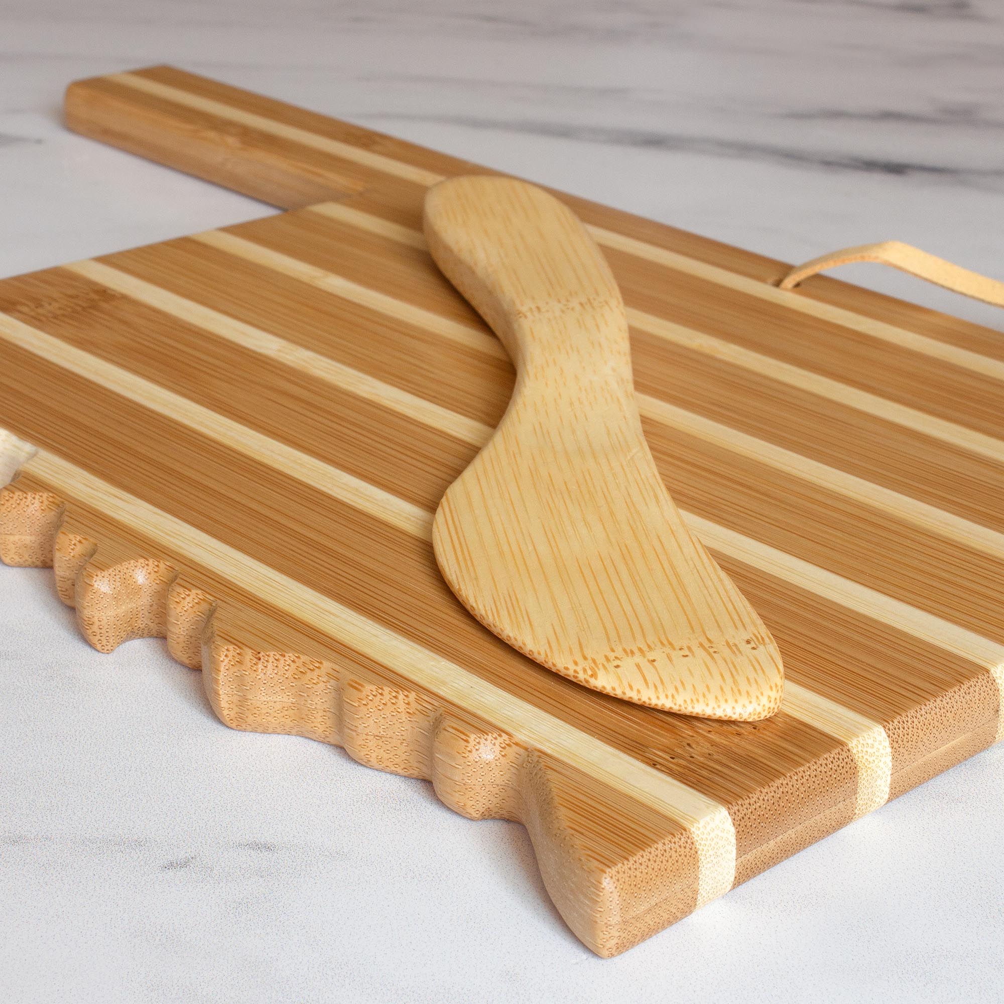 totally-bamboo-oklahoma-serving-board-with-spreader-knife-gift-set-bamboo-charcu image 5