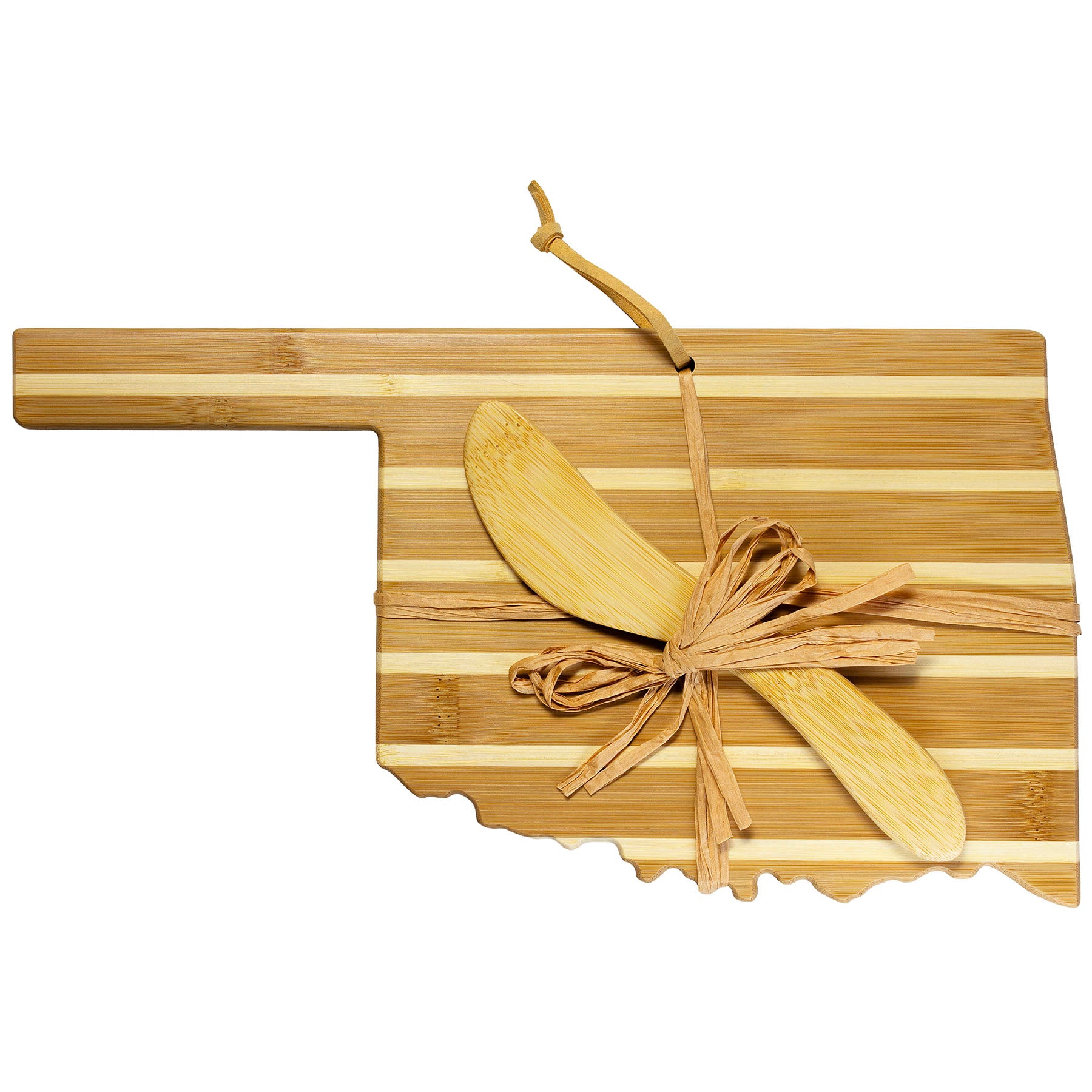totally-bamboo-oklahoma-serving-board-with-spreader-knife-gift-set-bamboo-charcu image 3