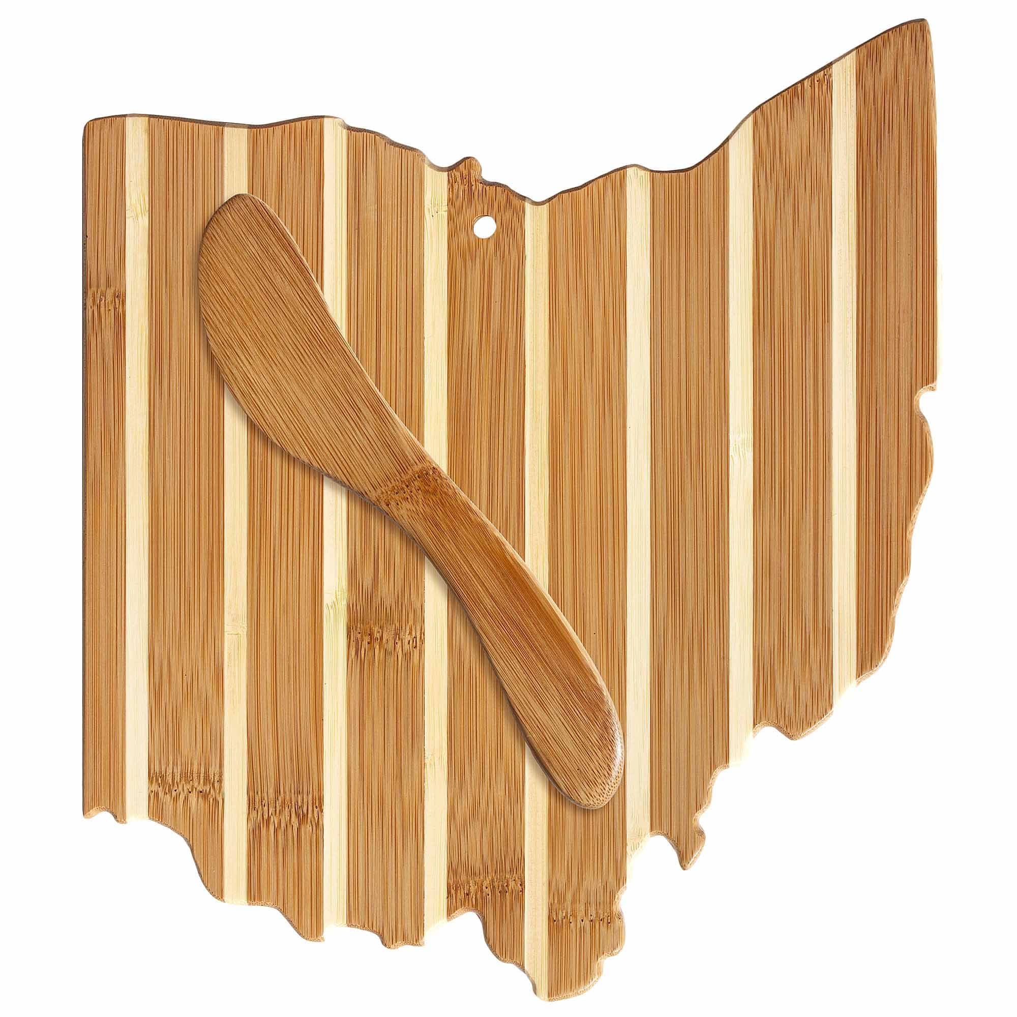 totally-bamboo-ohio-serving-board-with-spreader-knife-gift-set image 1