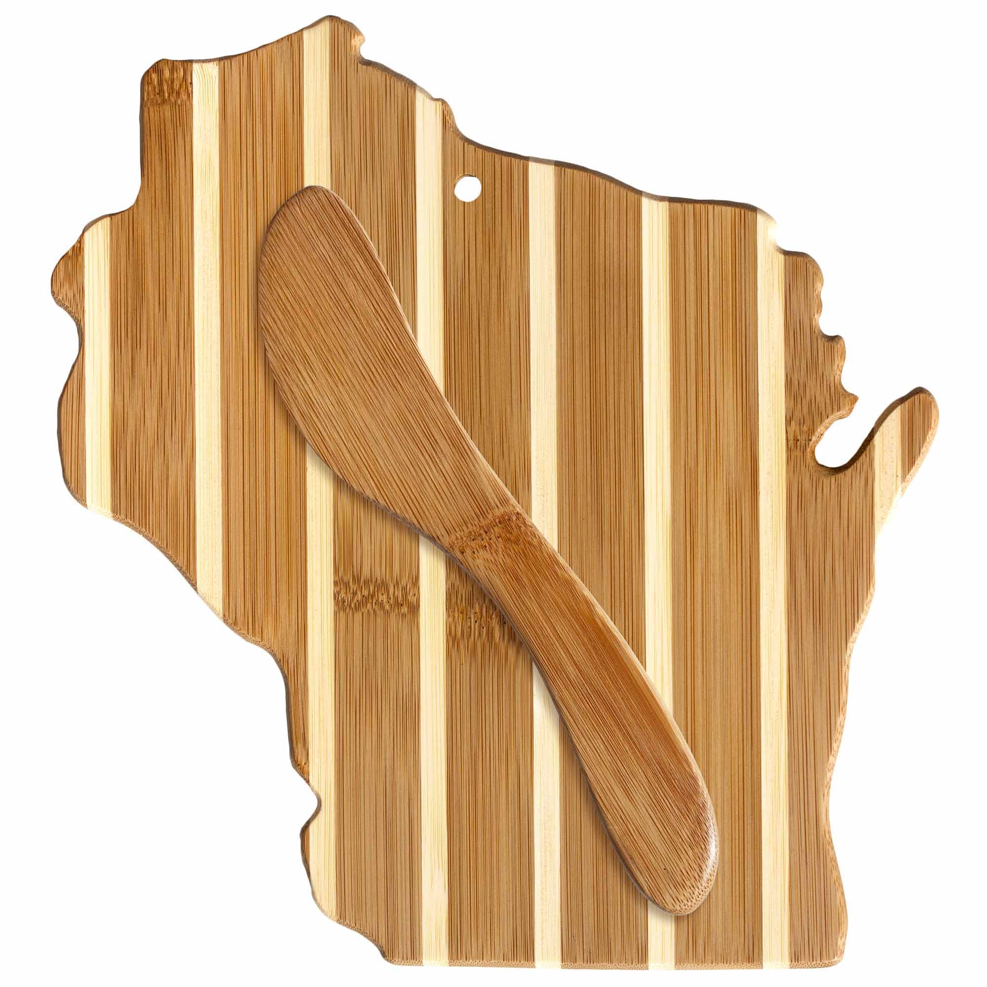 totally-bamboo-wisconsin-serving-board-with-spreader-knife-gift-set image 1