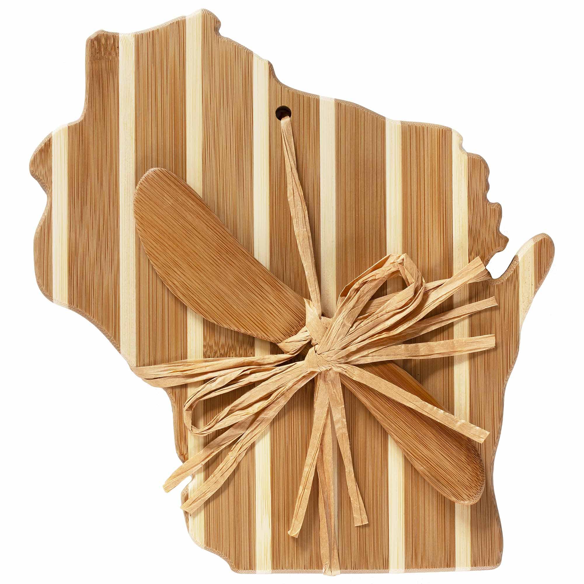 totally-bamboo-wisconsin-serving-board-with-spreader-knife-gift-set image 3