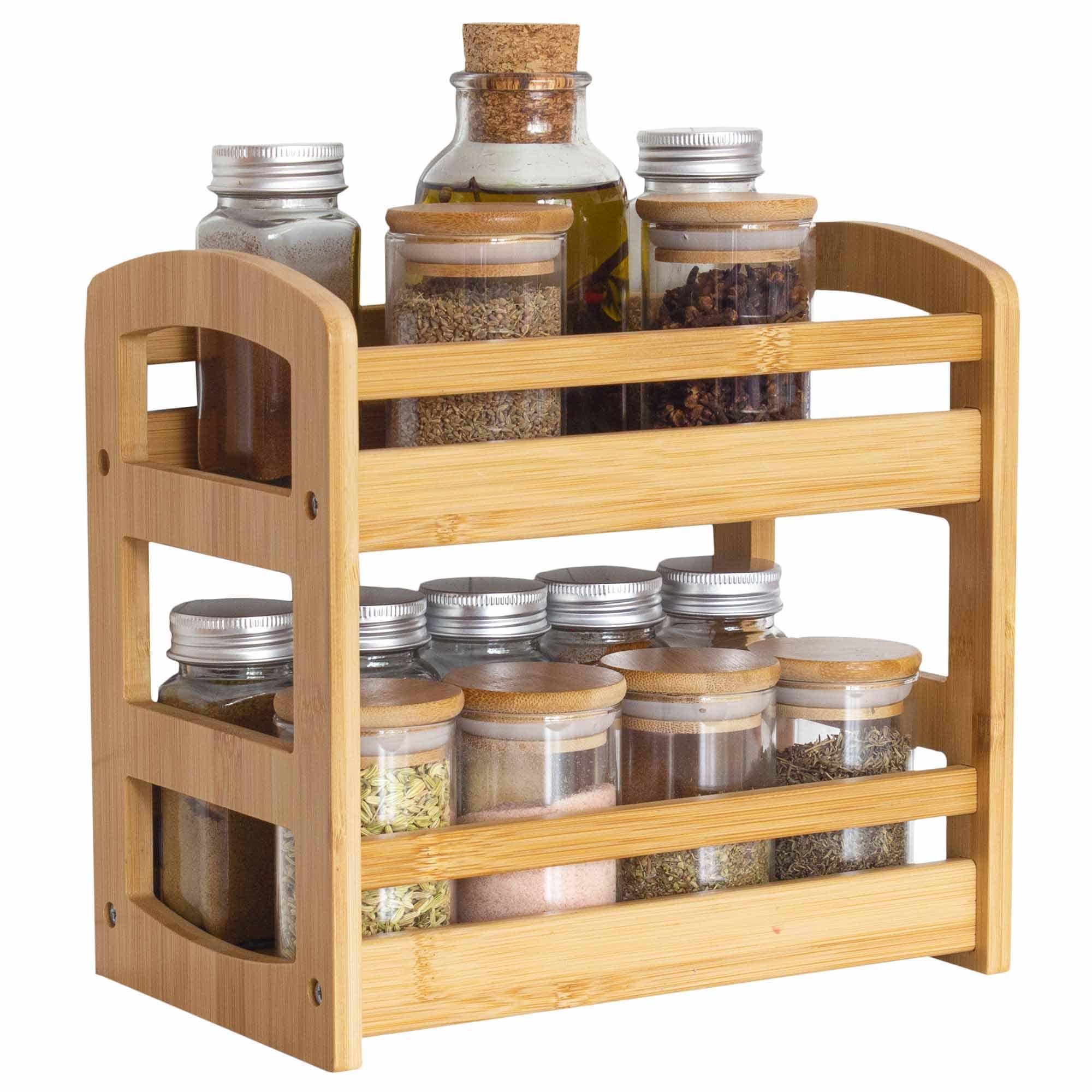 totally-bamboo-2-tier-spice-rack-bamboo-countertop-organizer image 1