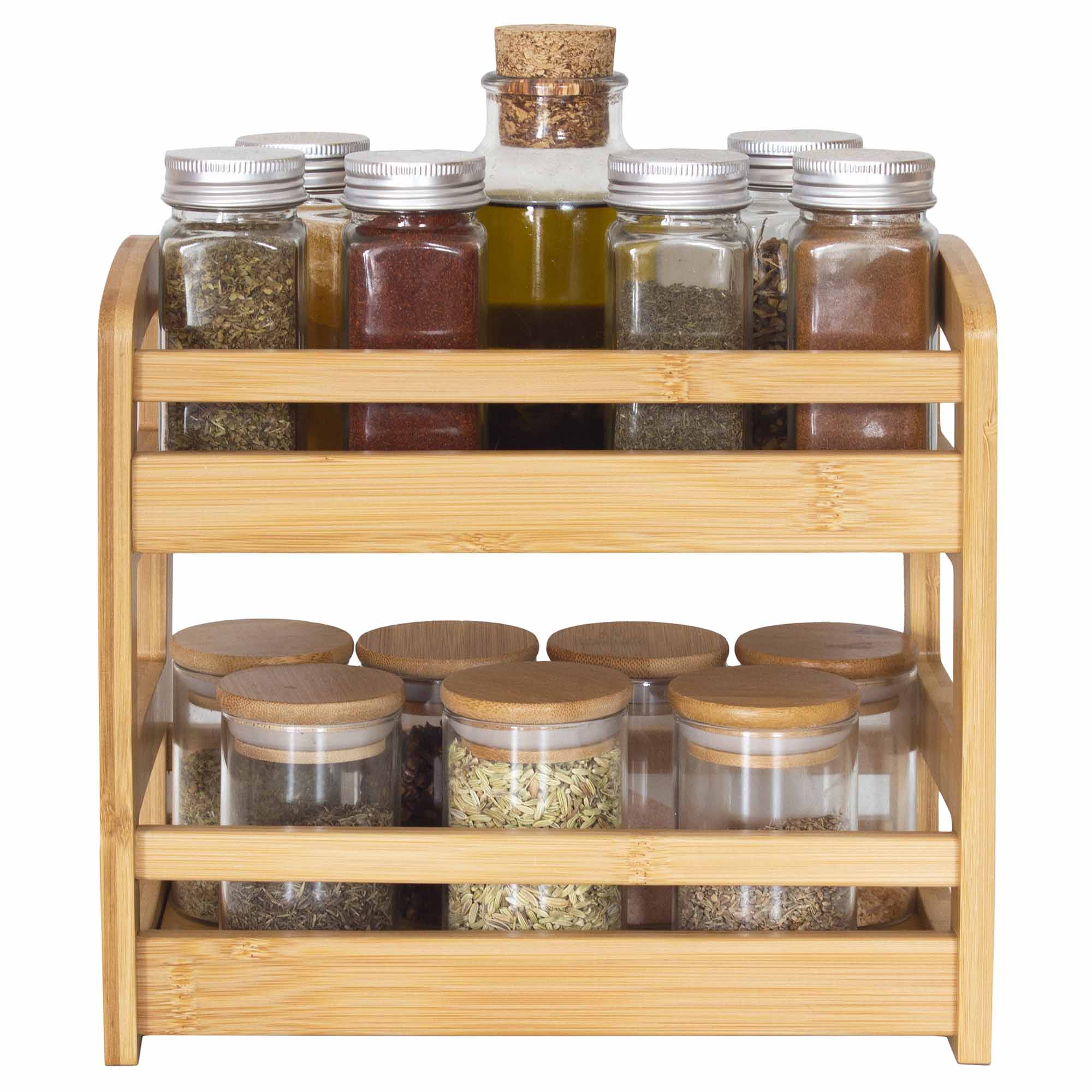 totally-bamboo-2-tier-spice-rack-bamboo-countertop-organizer image 4