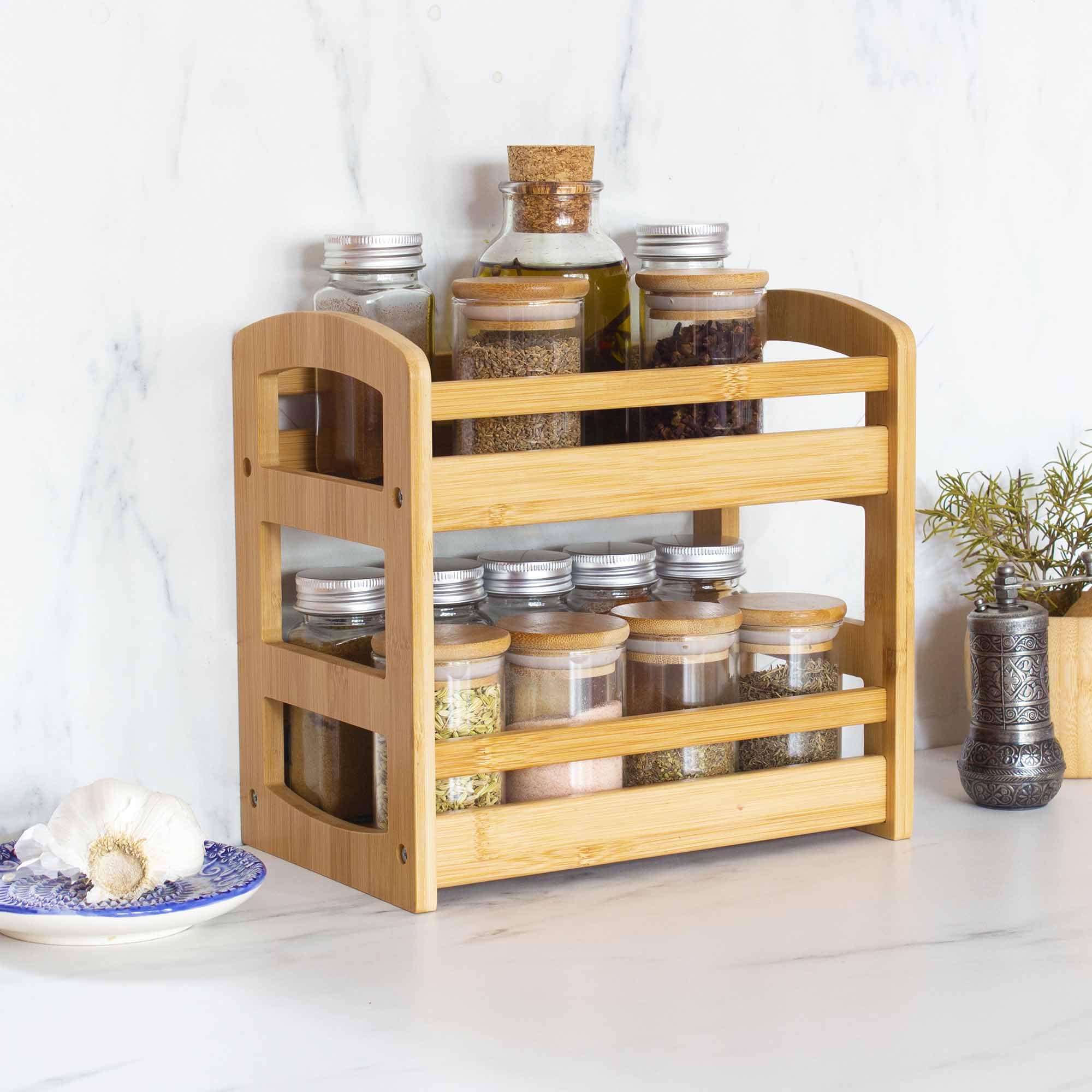totally-bamboo-2-tier-spice-rack-bamboo-countertop-organizer image 2