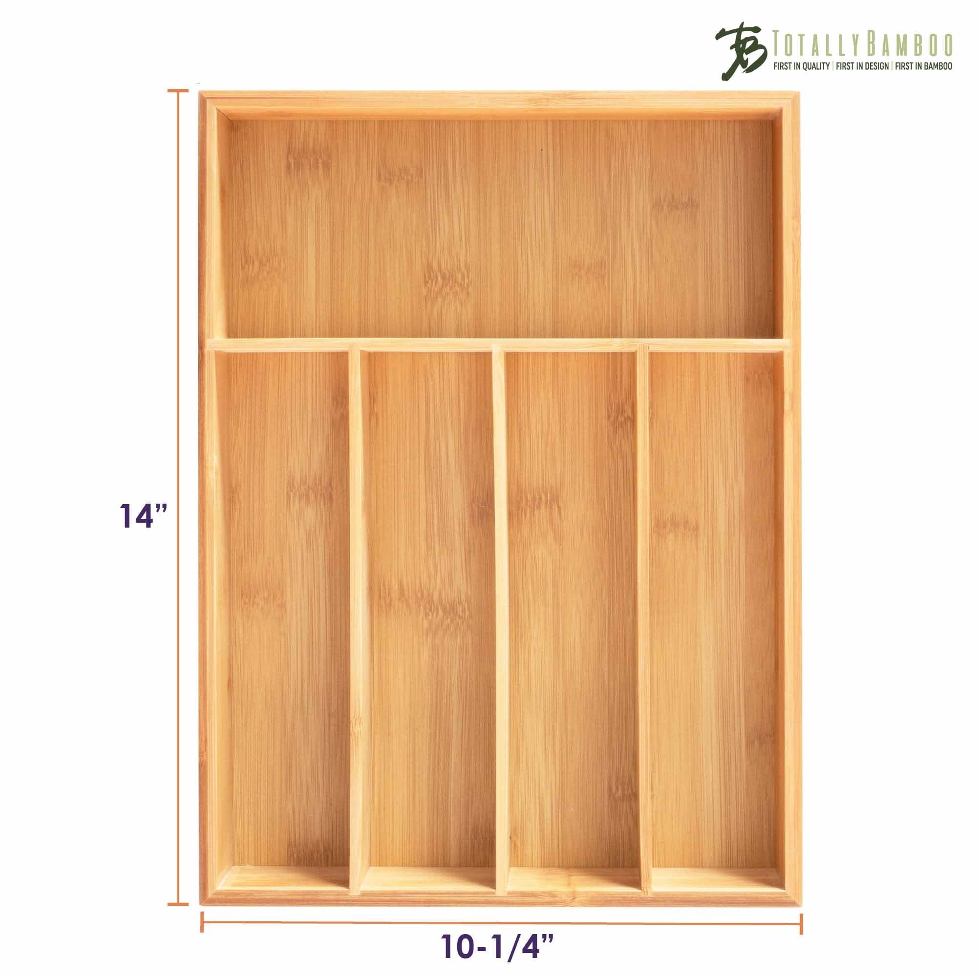 totally-bamboo-flatware-drawer-organizer-5-compartments image 5
