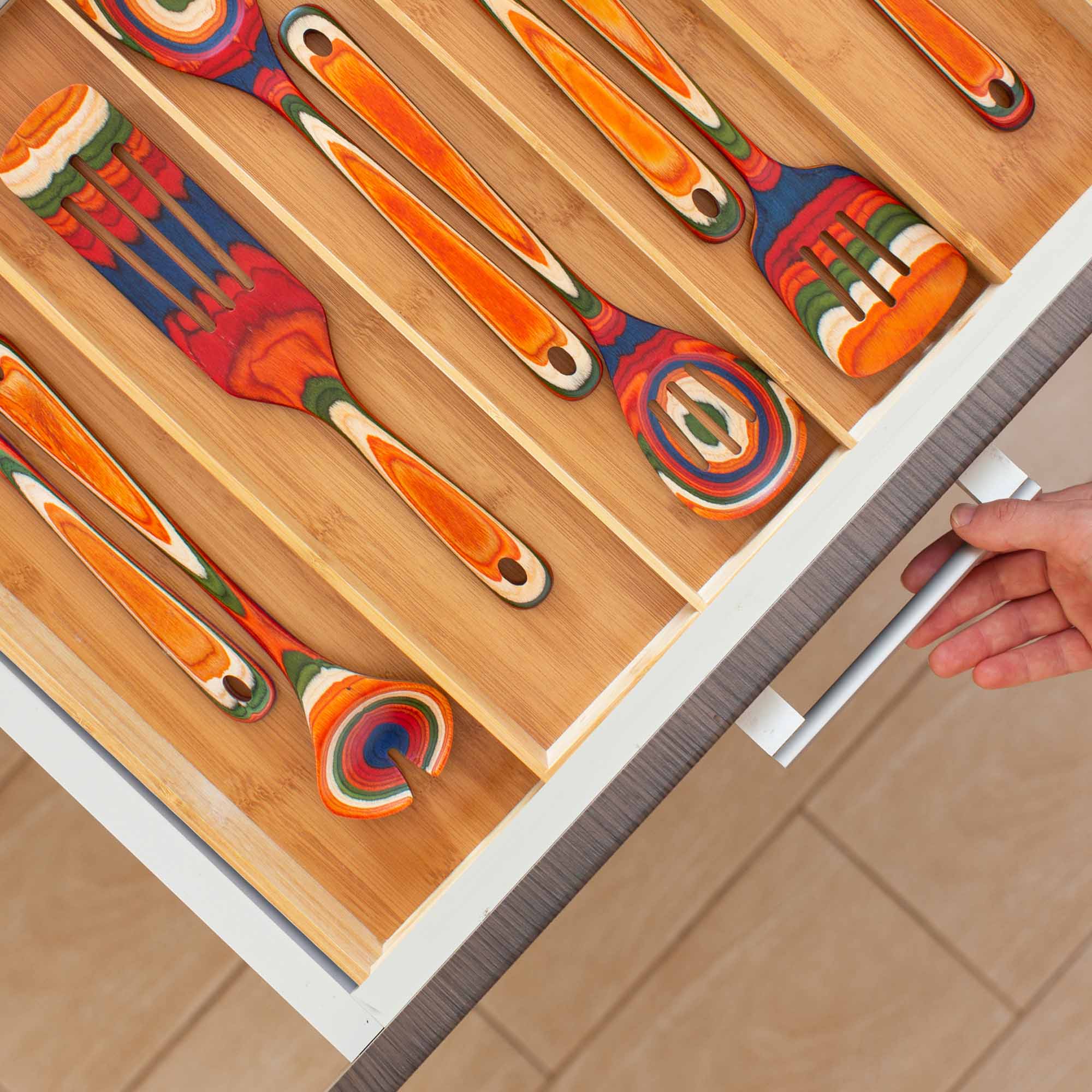 totally-bamboo-expandable-drawer-organizer-5-compartments image 2