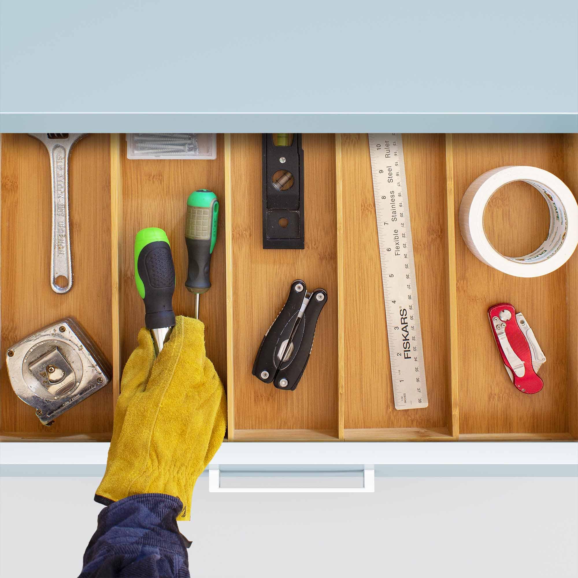 totally-bamboo-expandable-drawer-organizer-5-compartments image 3