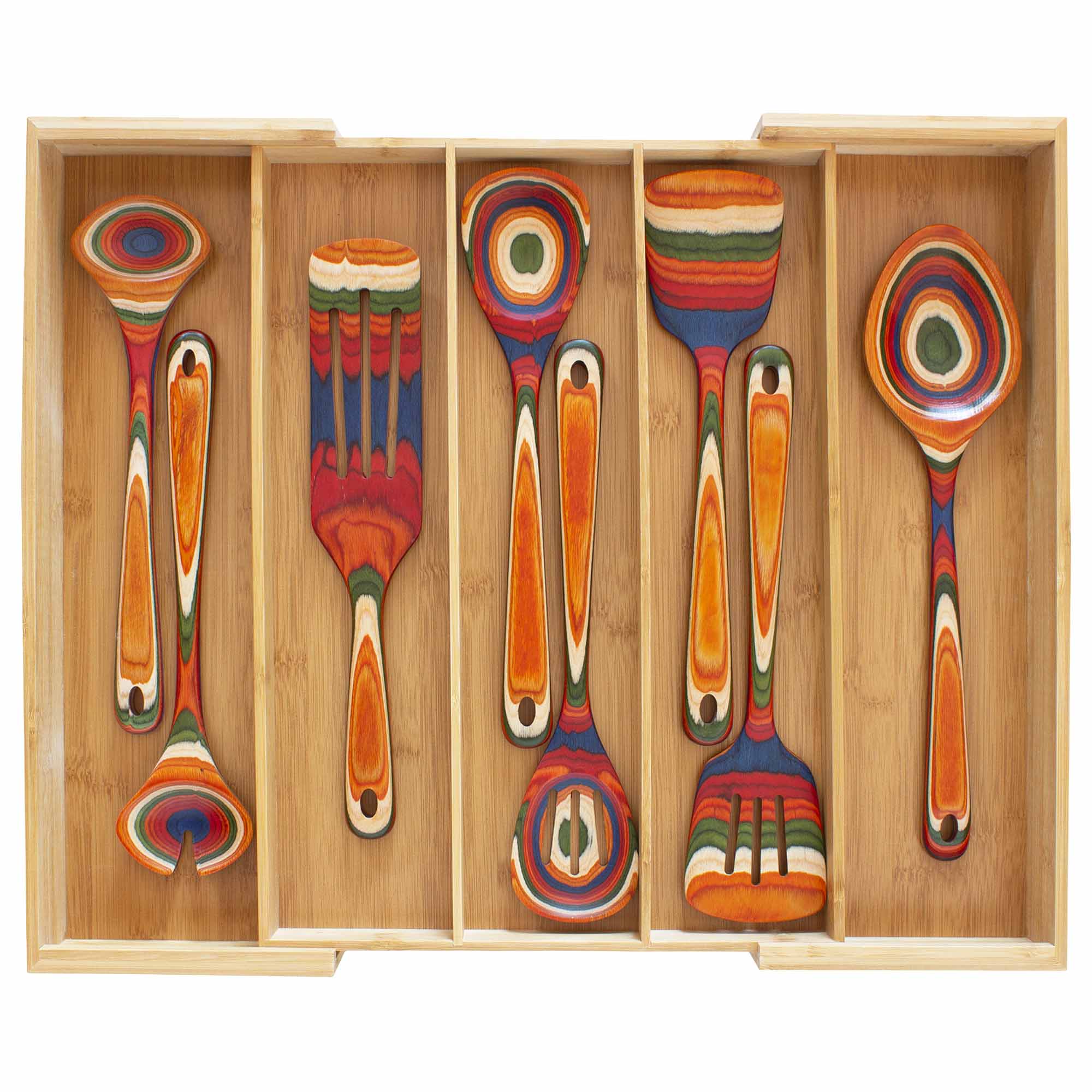 totally-bamboo-expandable-drawer-organizer-5-compartments image 1