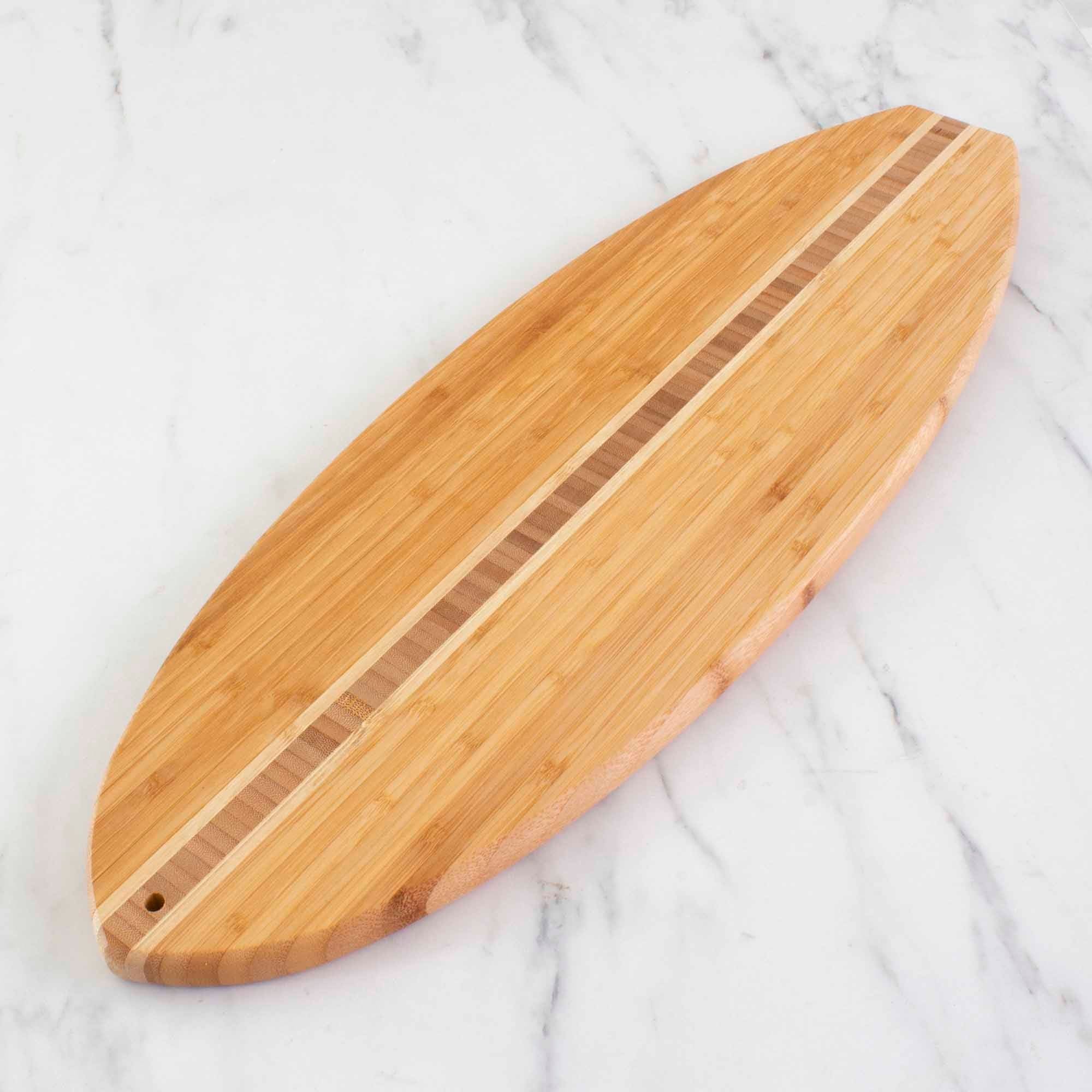 totally-bamboo-surfboard-shaped-cutting-board-23-x-7-1-2-bamboo-serving-prep-boa image 6