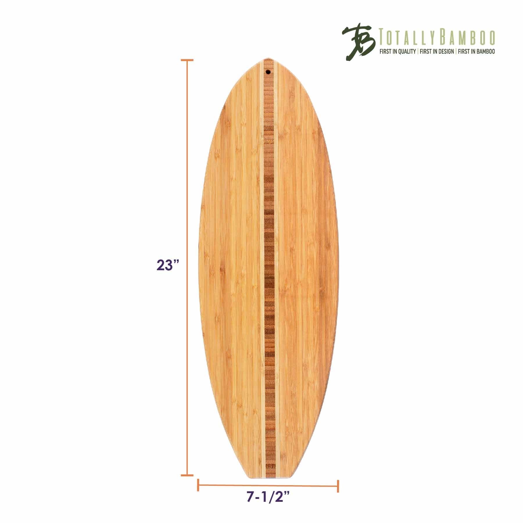 totally-bamboo-surfboard-shaped-cutting-board-23-x-7-1-2-bamboo-serving-prep-boa image 7