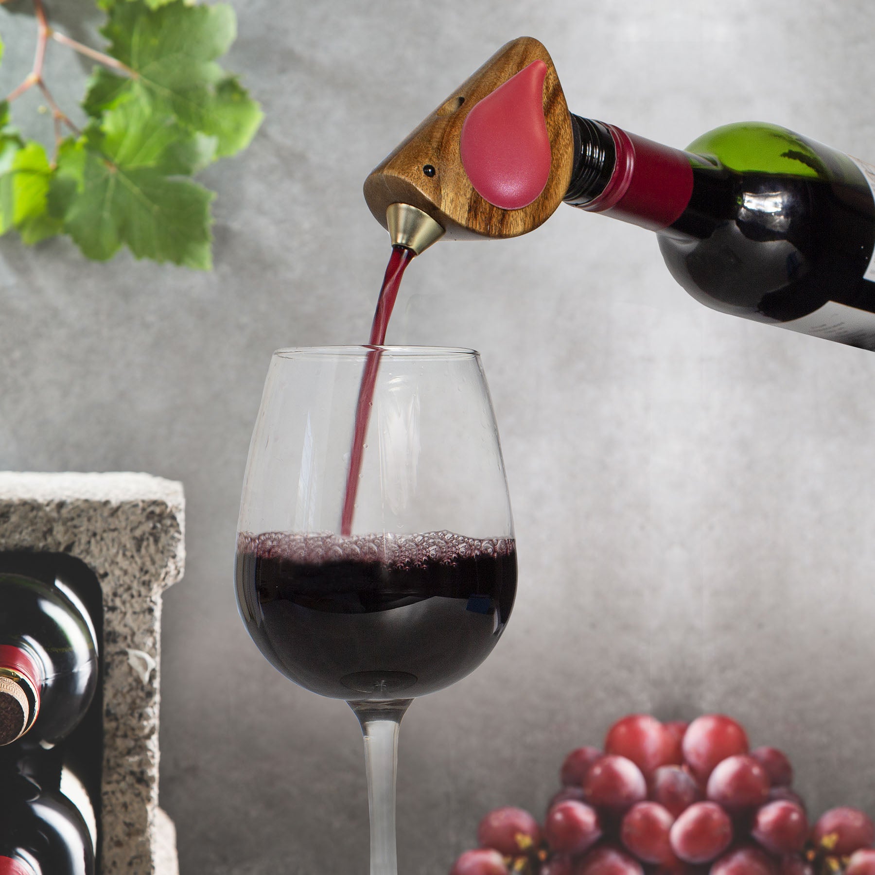 totally-bamboo-songbird-specialties-bottle-pourer-red image 3