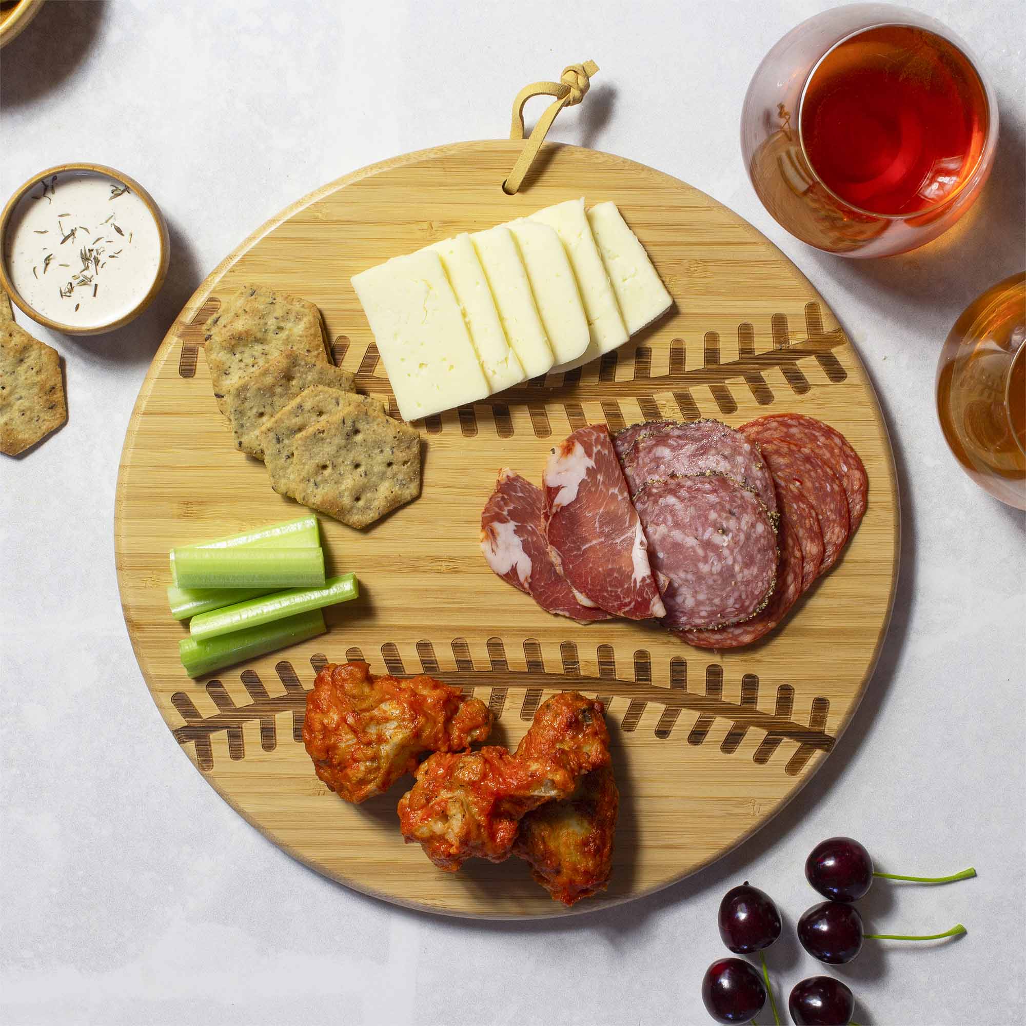 totally-bamboo-baseball-shaped-cutting-board-12-x-12 image 2