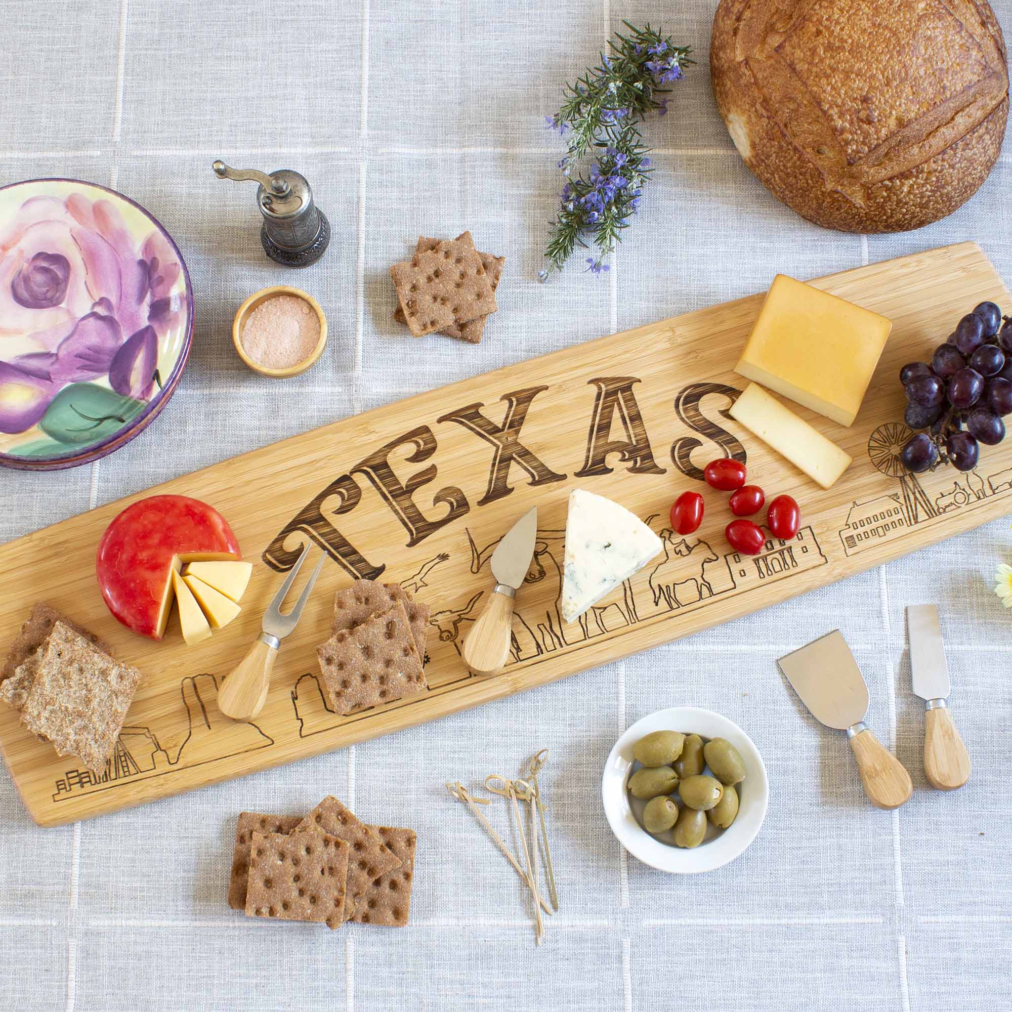totally-bamboo-texas-engraved-xl-charcuterie-board-30-x-8-5-extra-large-serving- image 2